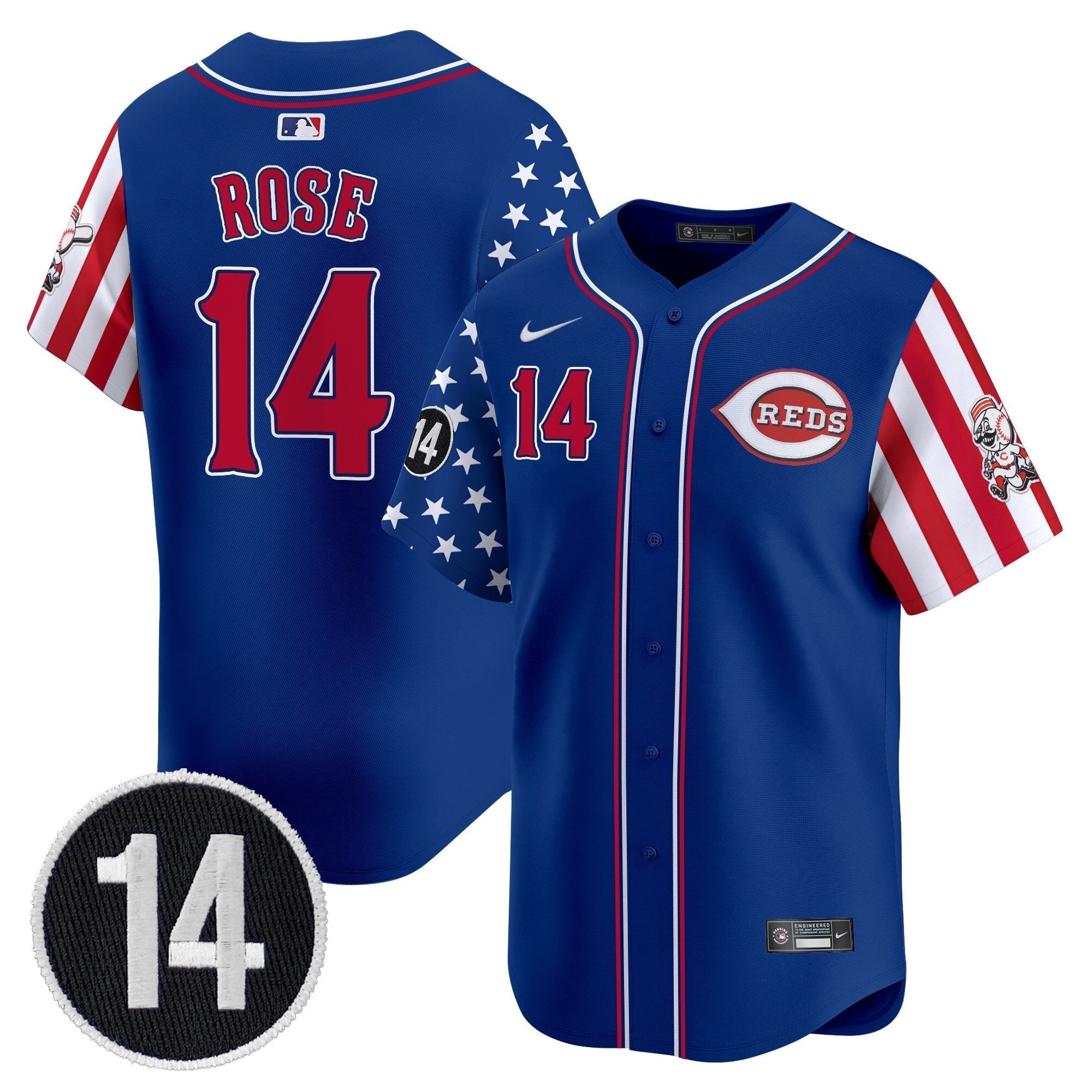 CIN 2025 Independence Day Vapor Premier Limited Jersey - Pete Rose Patch - Stitched