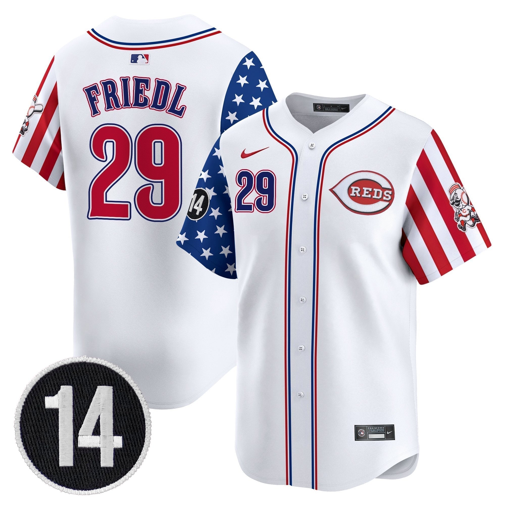 CIN 2025 Independence Day Vapor Premier Limited Jersey - Pete Rose Patch - Stitched