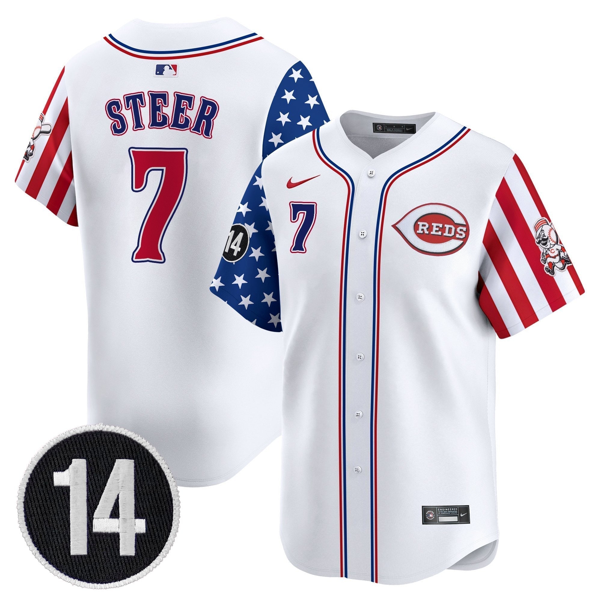 CIN 2025 Independence Day Vapor Premier Limited Jersey - Pete Rose Patch - Stitched