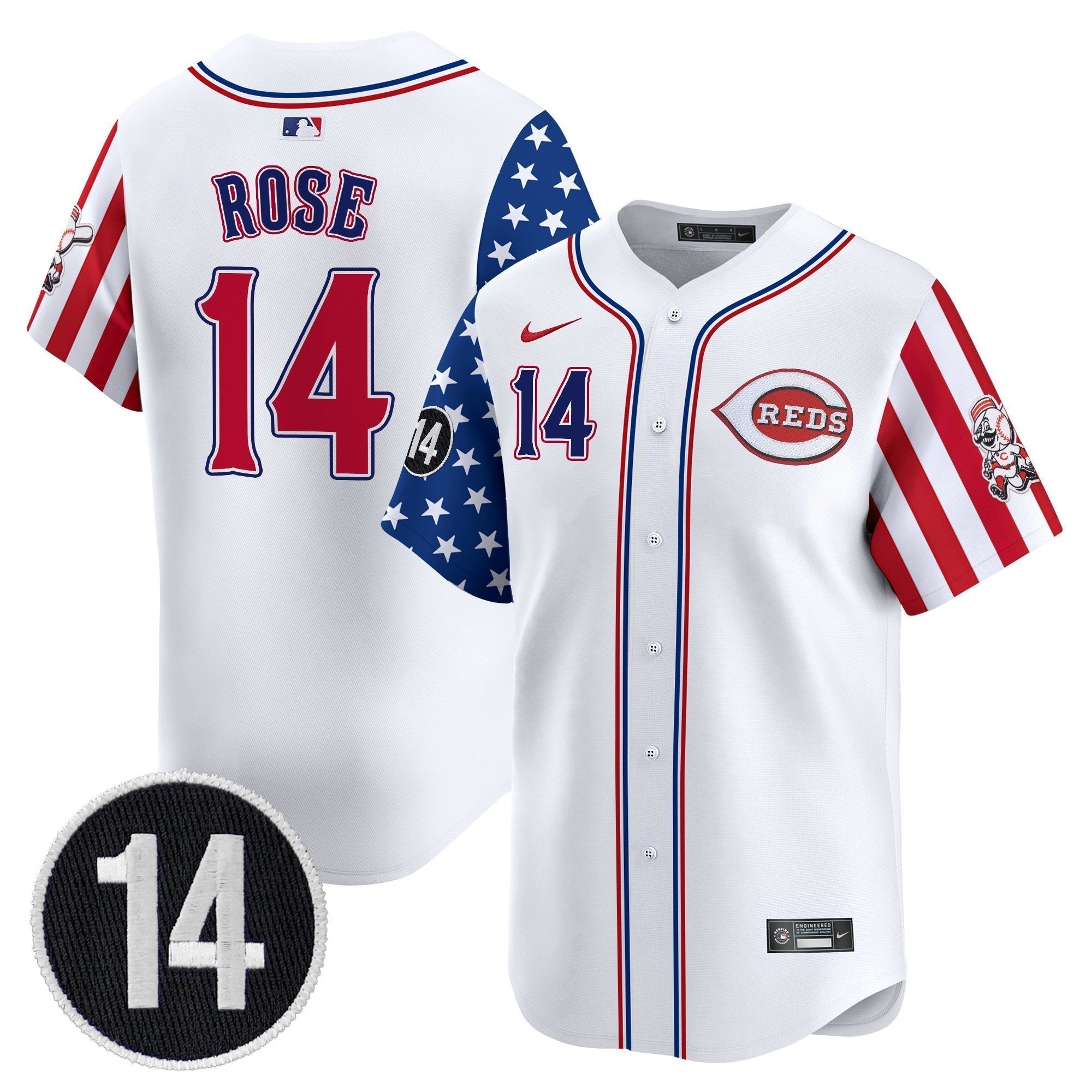 CIN 2025 Independence Day Vapor Premier Limited Jersey - Pete Rose Patch - Stitched
