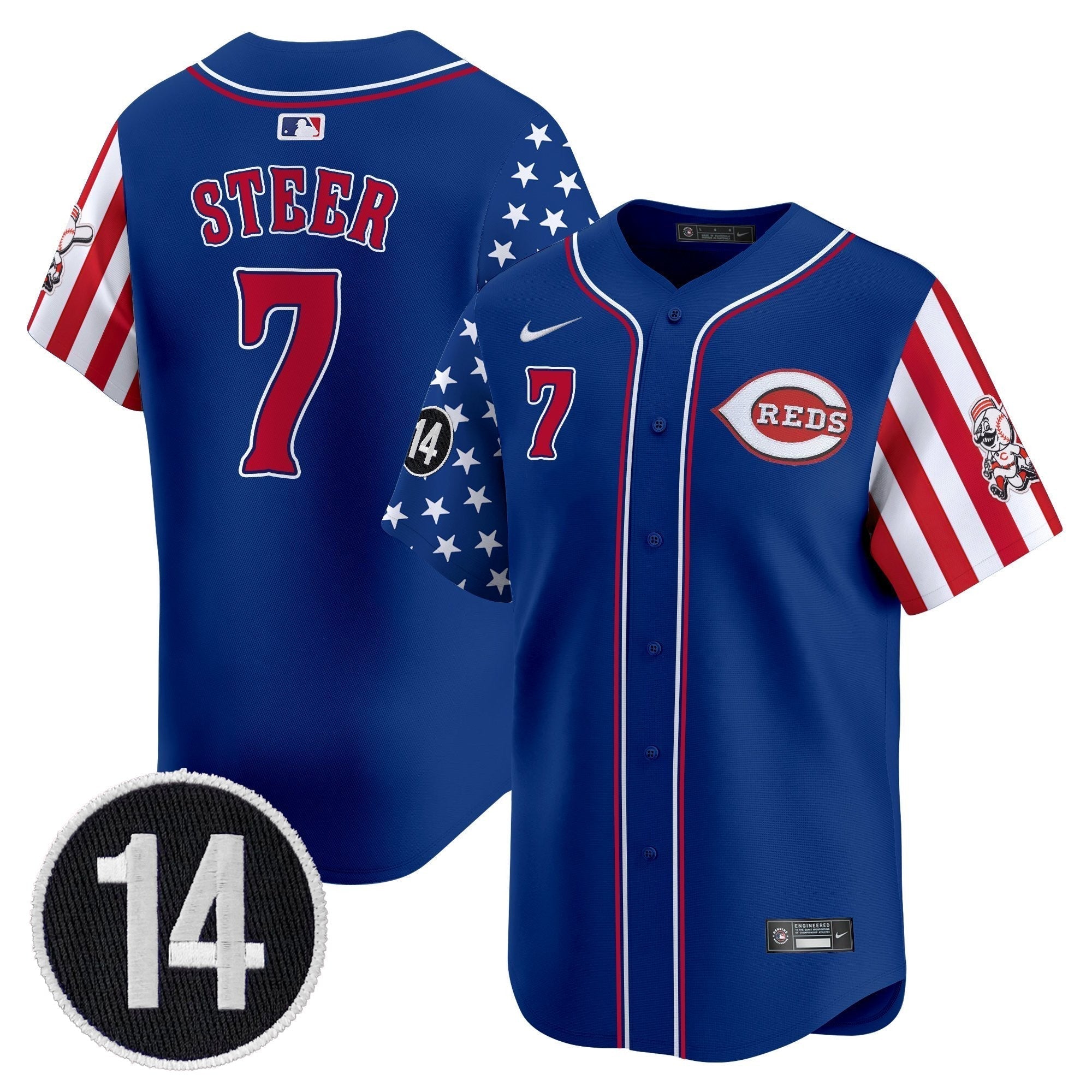 CIN 2025 Independence Day Vapor Premier Limited Jersey - Pete Rose Patch - Stitched