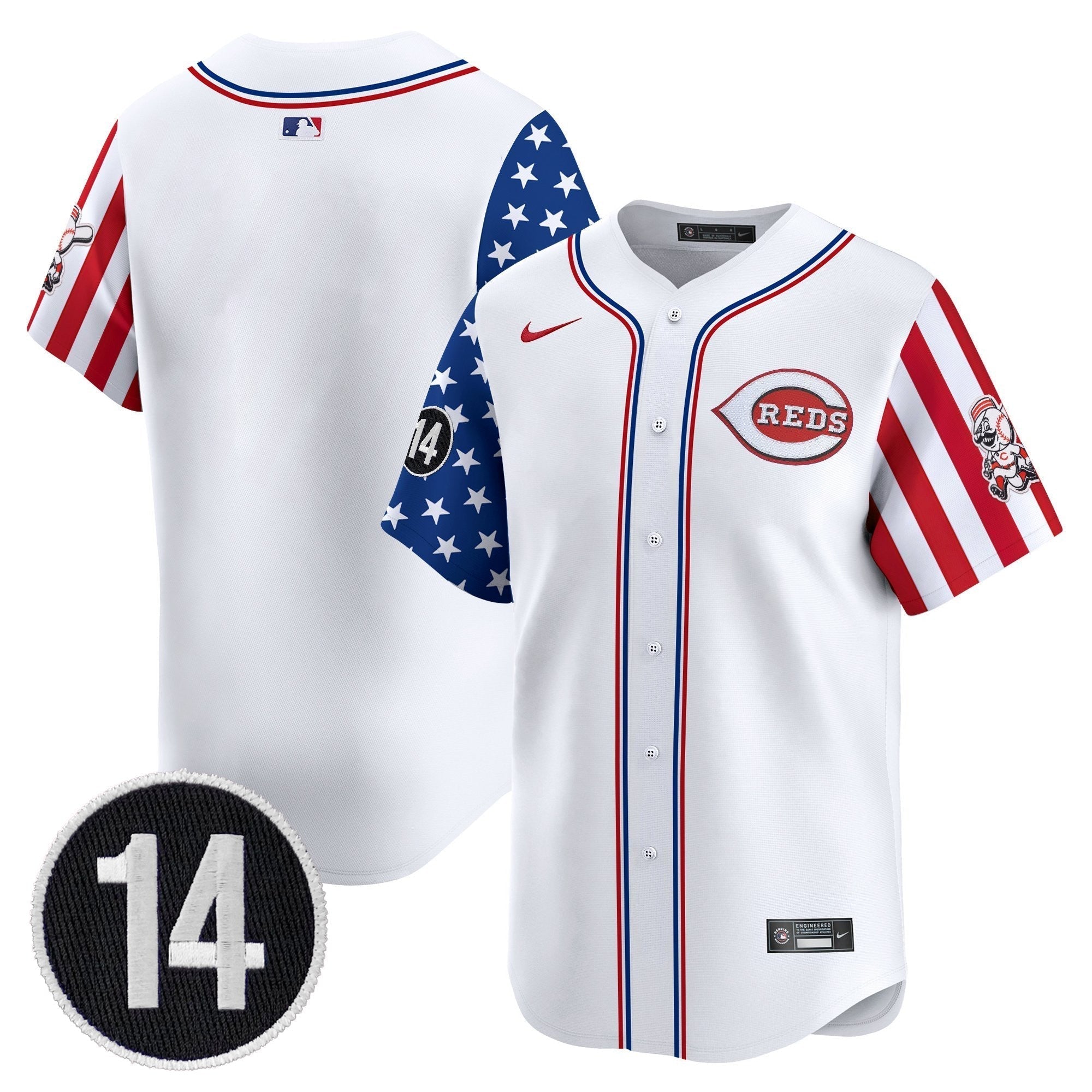 CIN 2025 Independence Day Vapor Premier Limited Jersey - Pete Rose Patch - Stitched