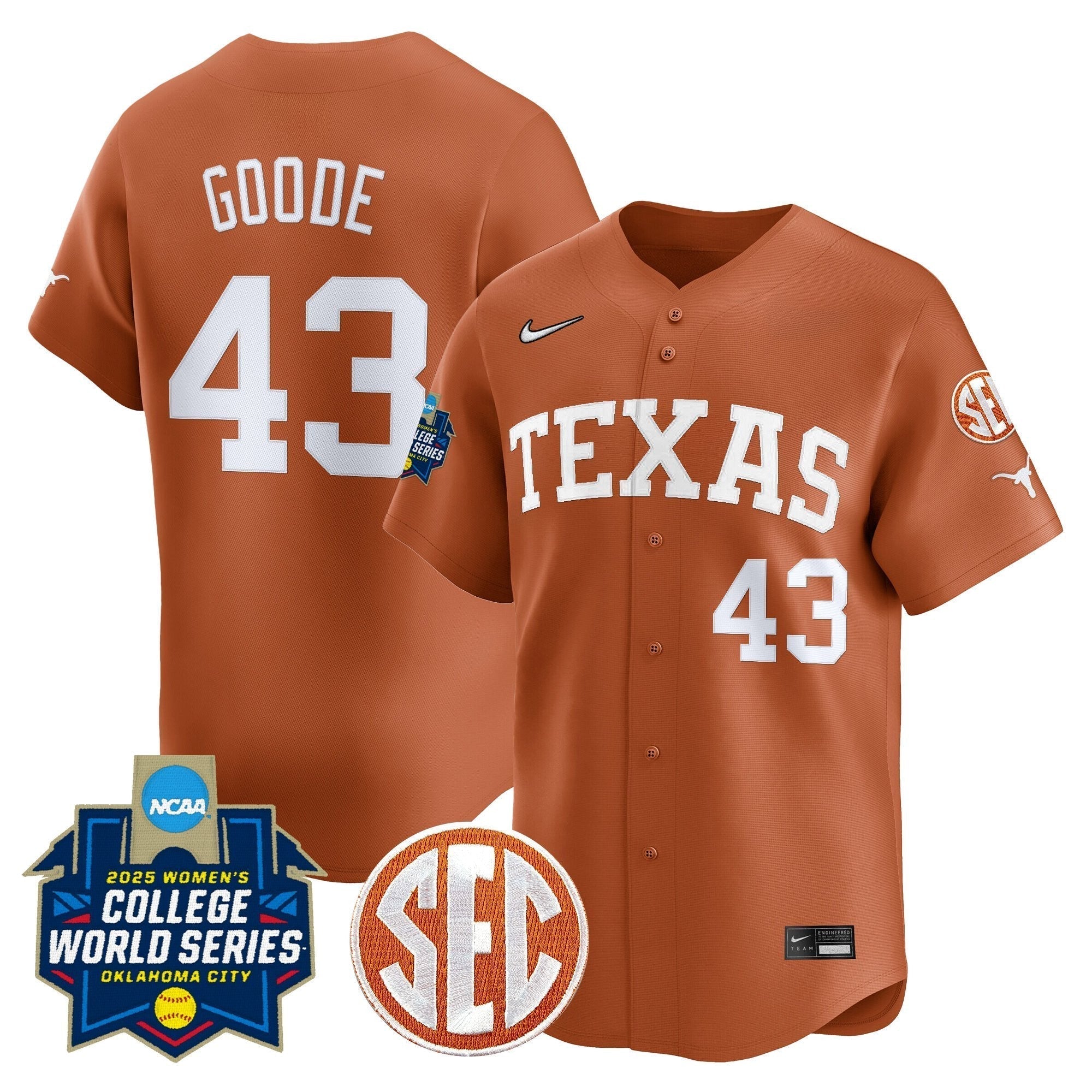 TEX Softball 2025 World Series (WCWS) Vapor Premier Limited Jersey - Stitched