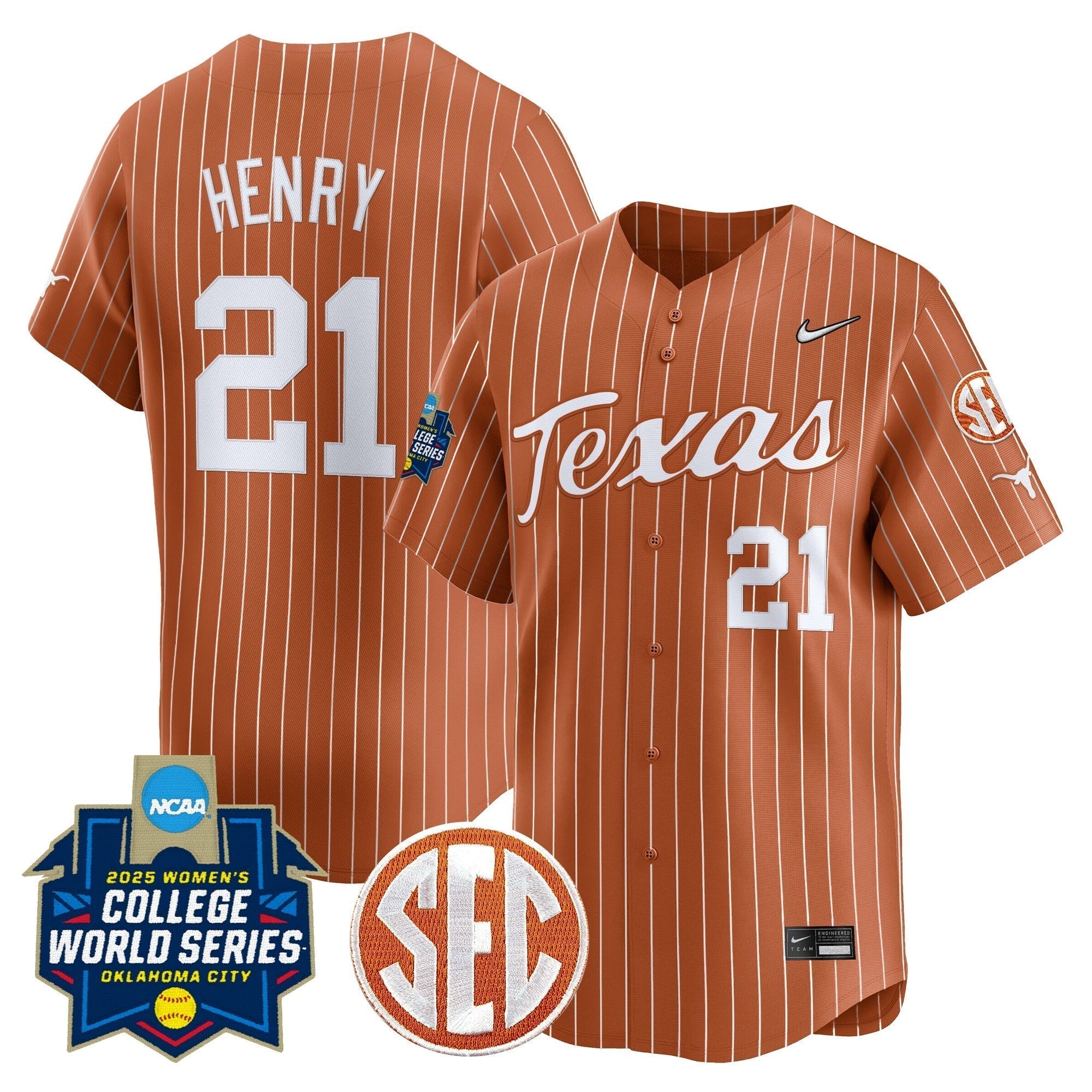 TEX Softball 2025 World Series (WCWS) Vapor Premier Limited Jersey - Stitched