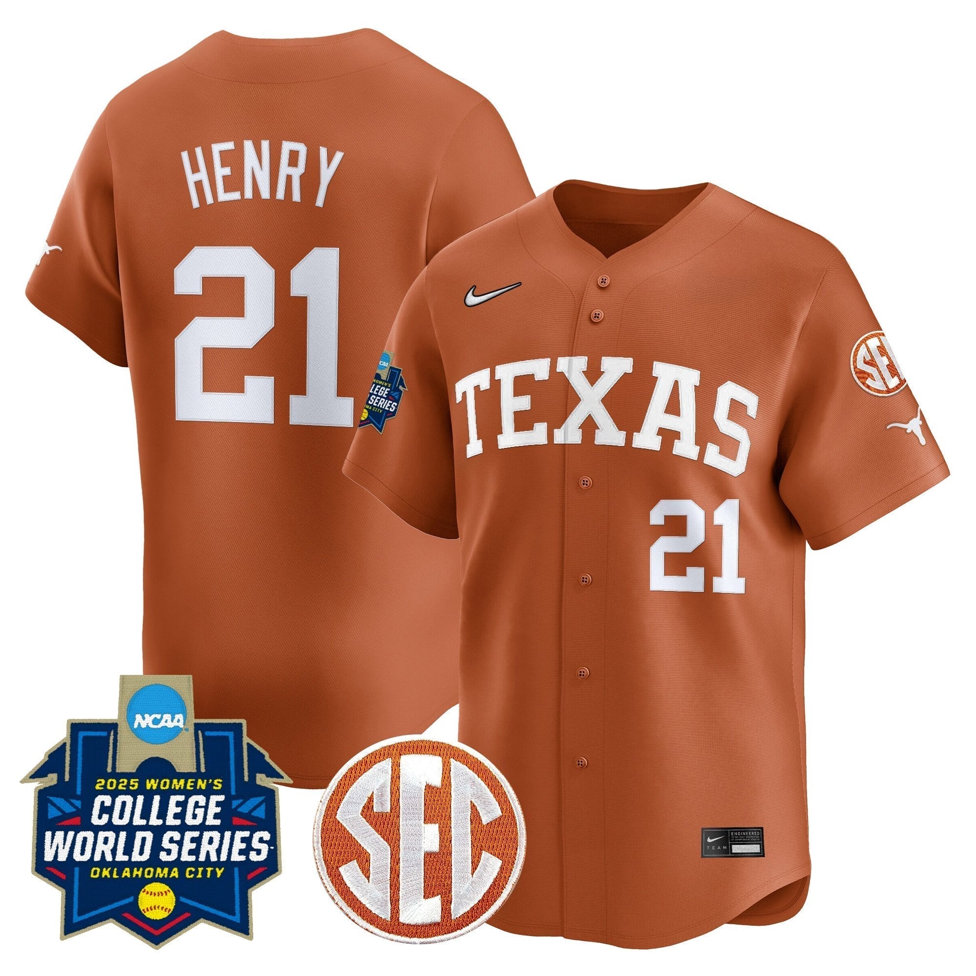 TEX Softball 2025 World Series (WCWS) Vapor Premier Limited Jersey - Stitched