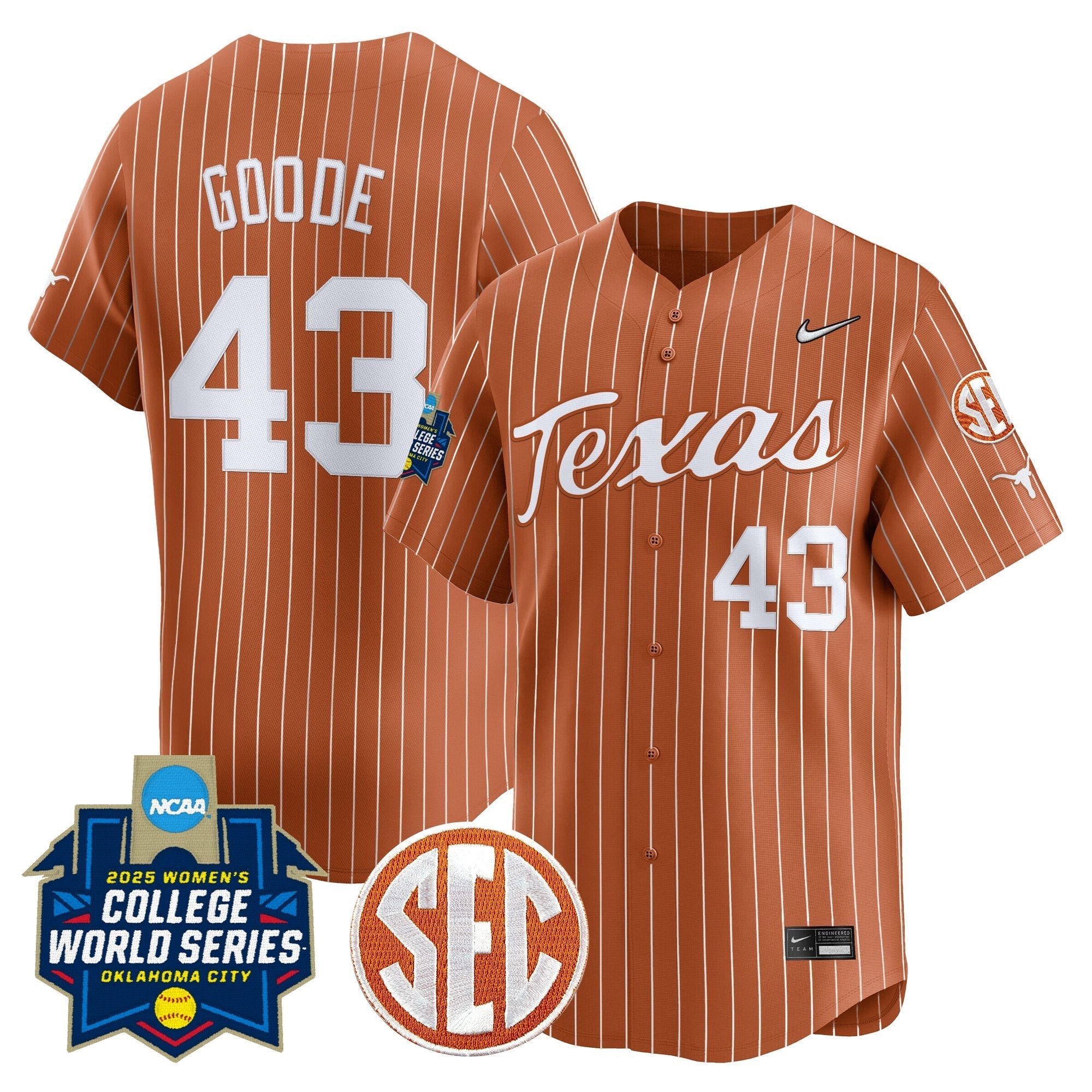 TEX Softball 2025 World Series (WCWS) Vapor Premier Limited Jersey - Stitched