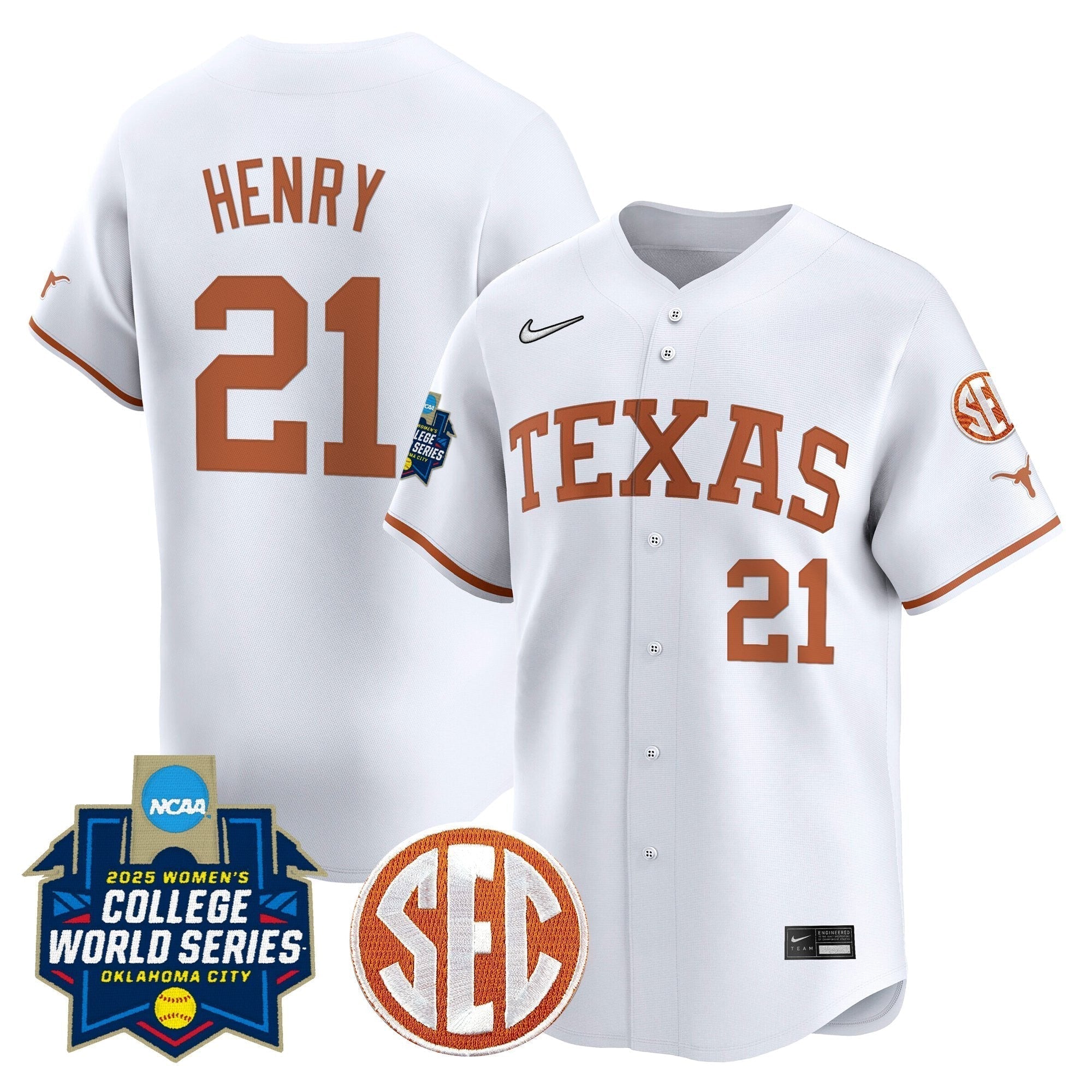TEX Softball 2025 World Series (WCWS) Vapor Premier Limited Jersey - Stitched
