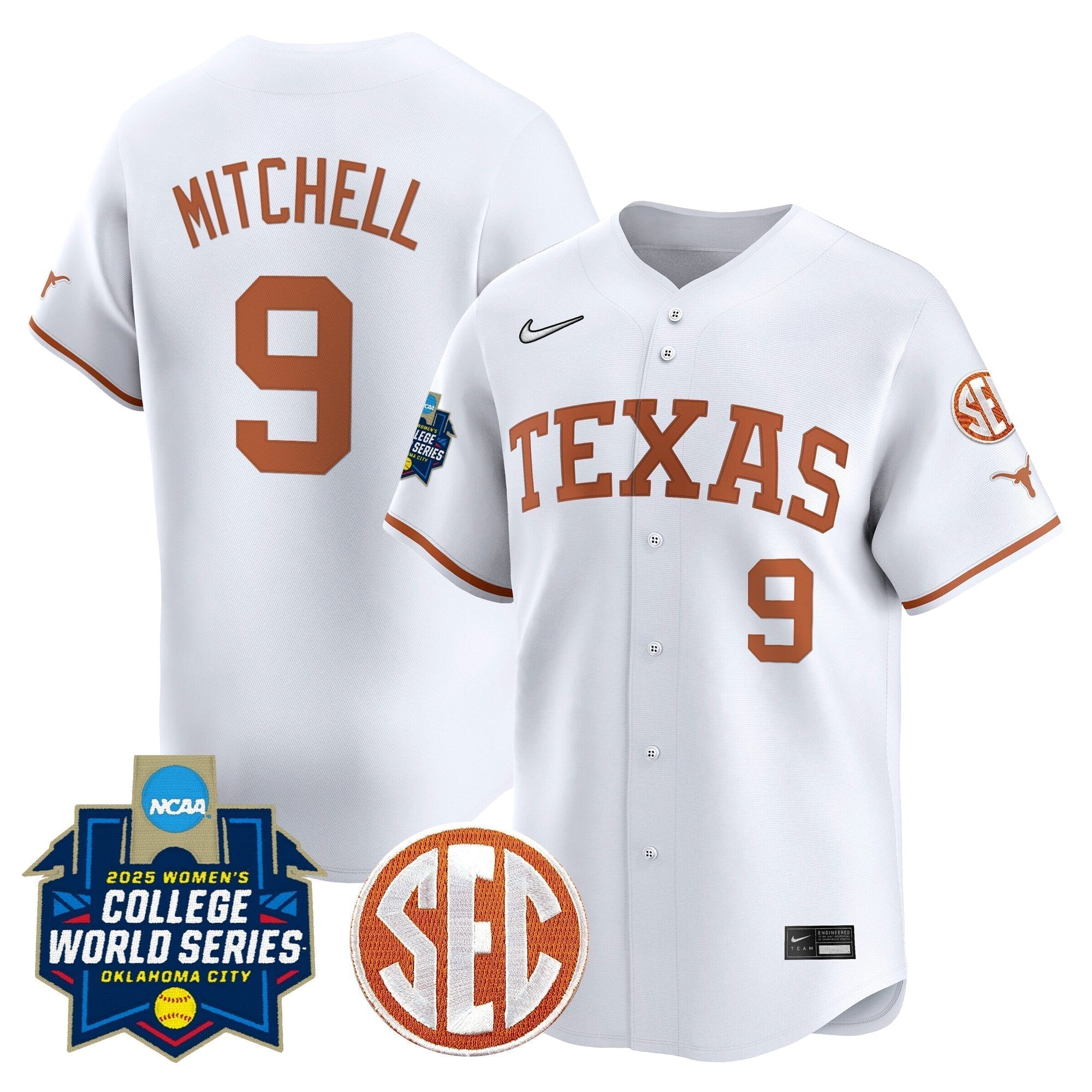 TEX Softball 2025 World Series (WCWS) Vapor Premier Limited Jersey - Stitched