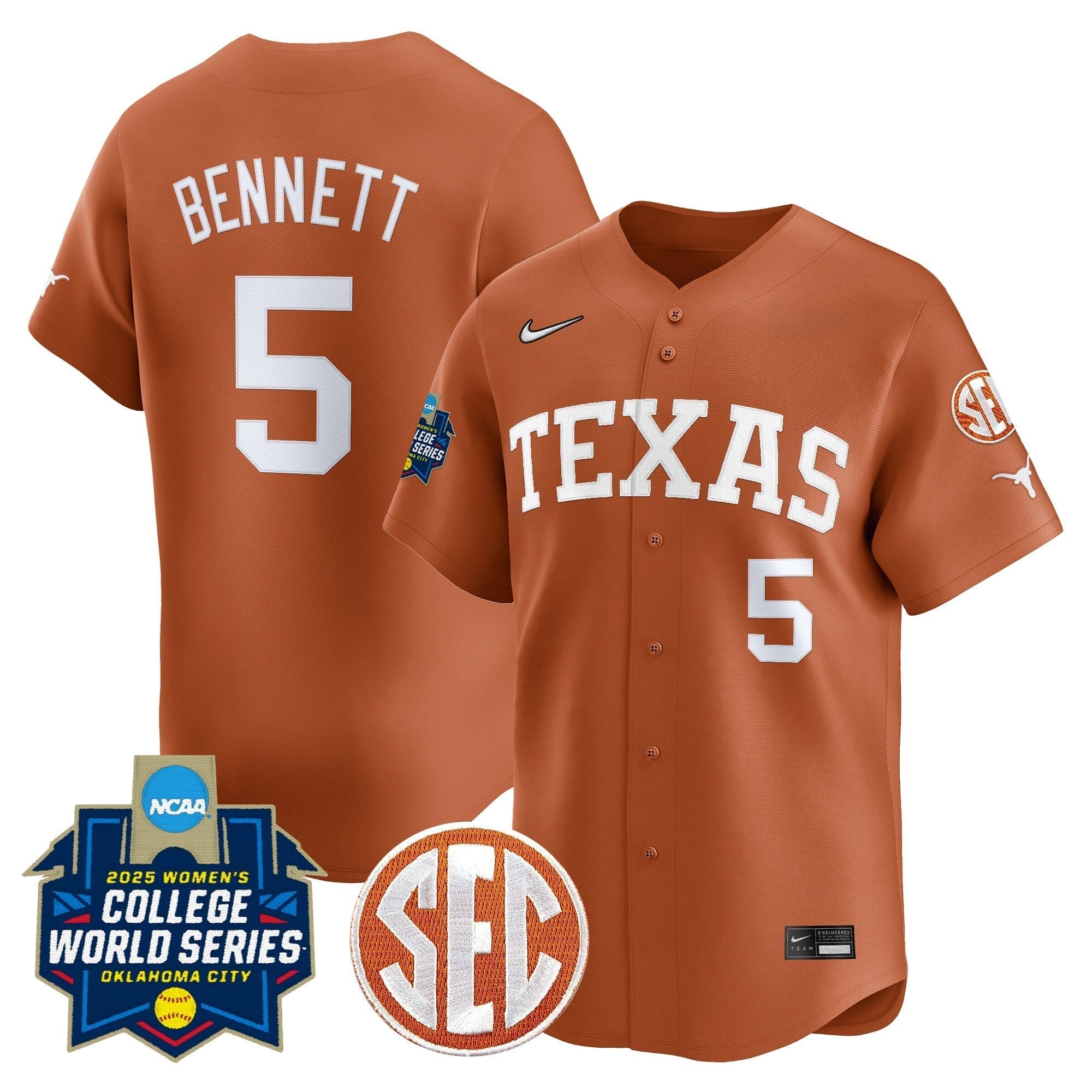TEX Softball 2025 World Series (WCWS) Vapor Premier Limited Jersey - Stitched
