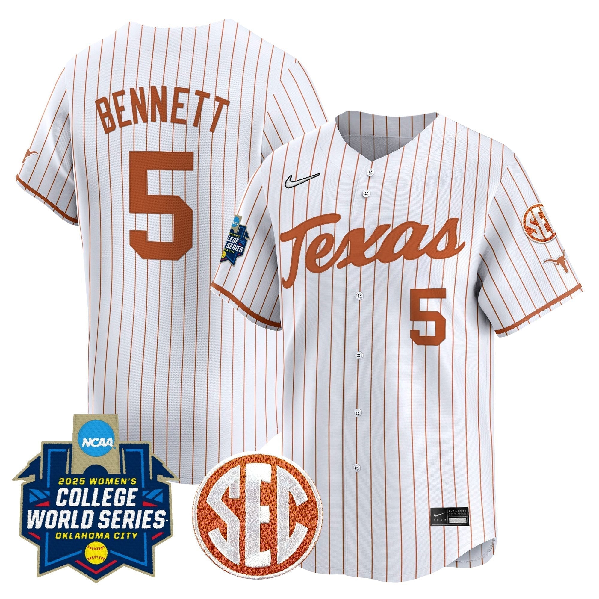TEX Softball 2025 World Series (WCWS) Vapor Premier Limited Jersey - Stitched