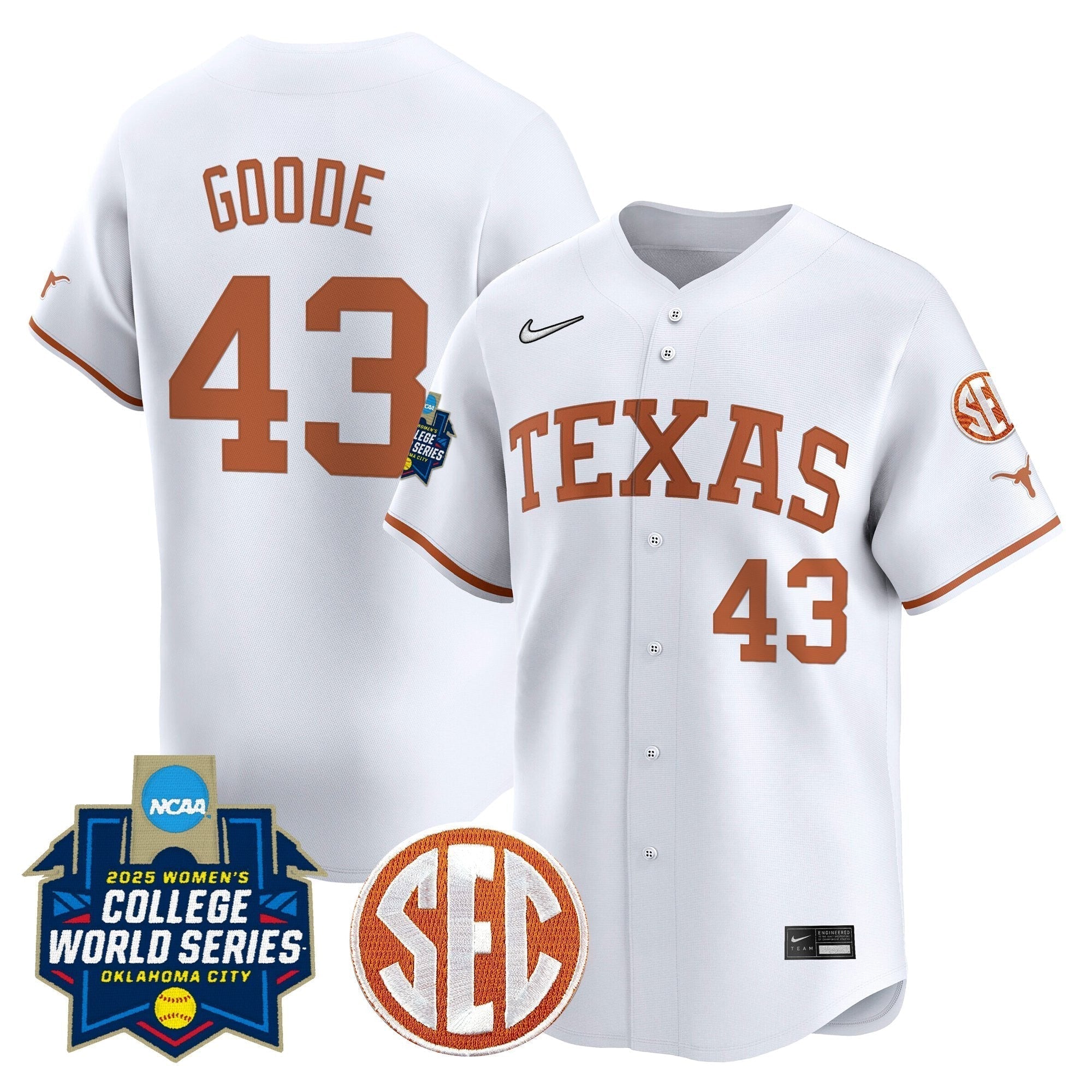 TEX Softball 2025 World Series (WCWS) Vapor Premier Limited Jersey - Stitched