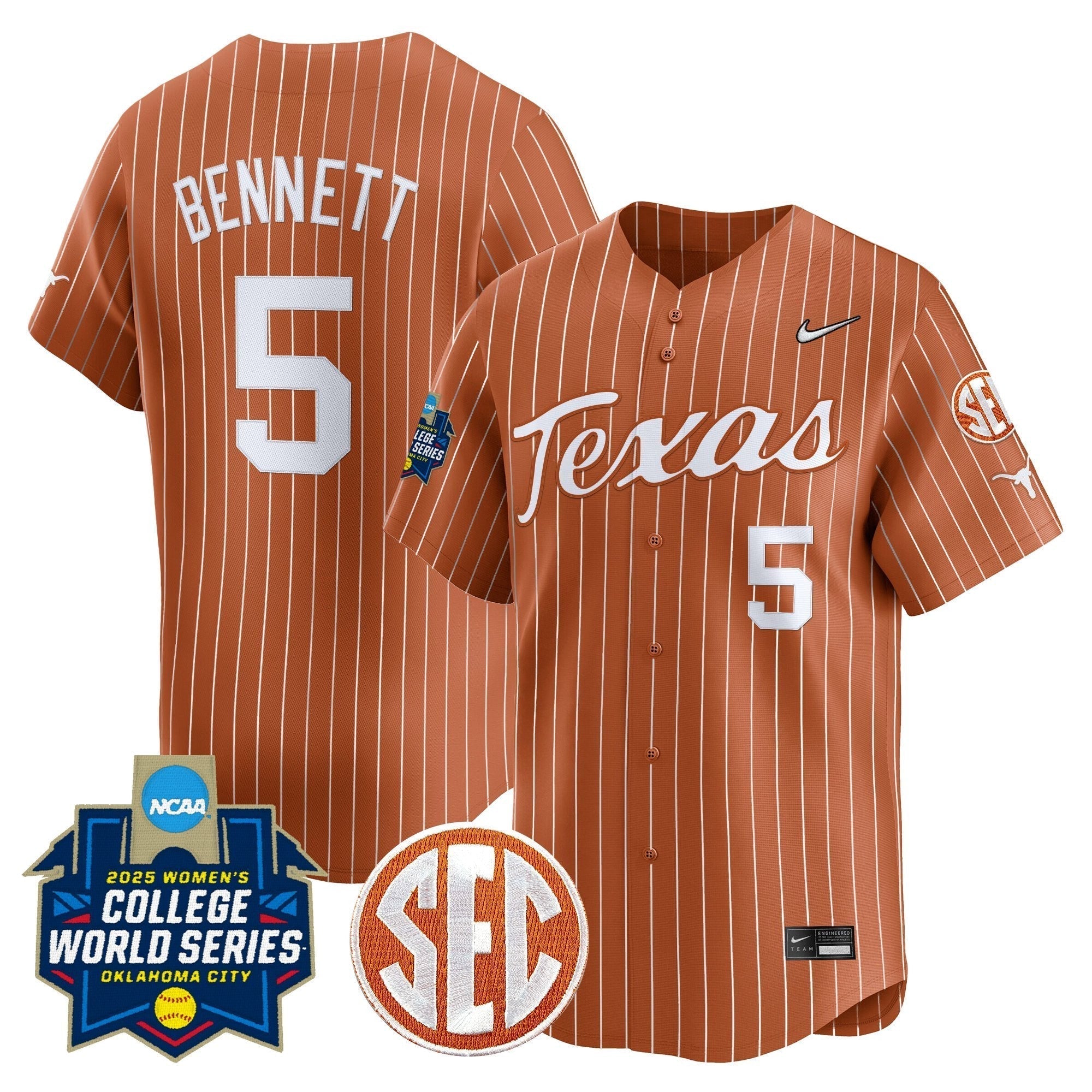 TEX Softball 2025 World Series (WCWS) Vapor Premier Limited Jersey - Stitched