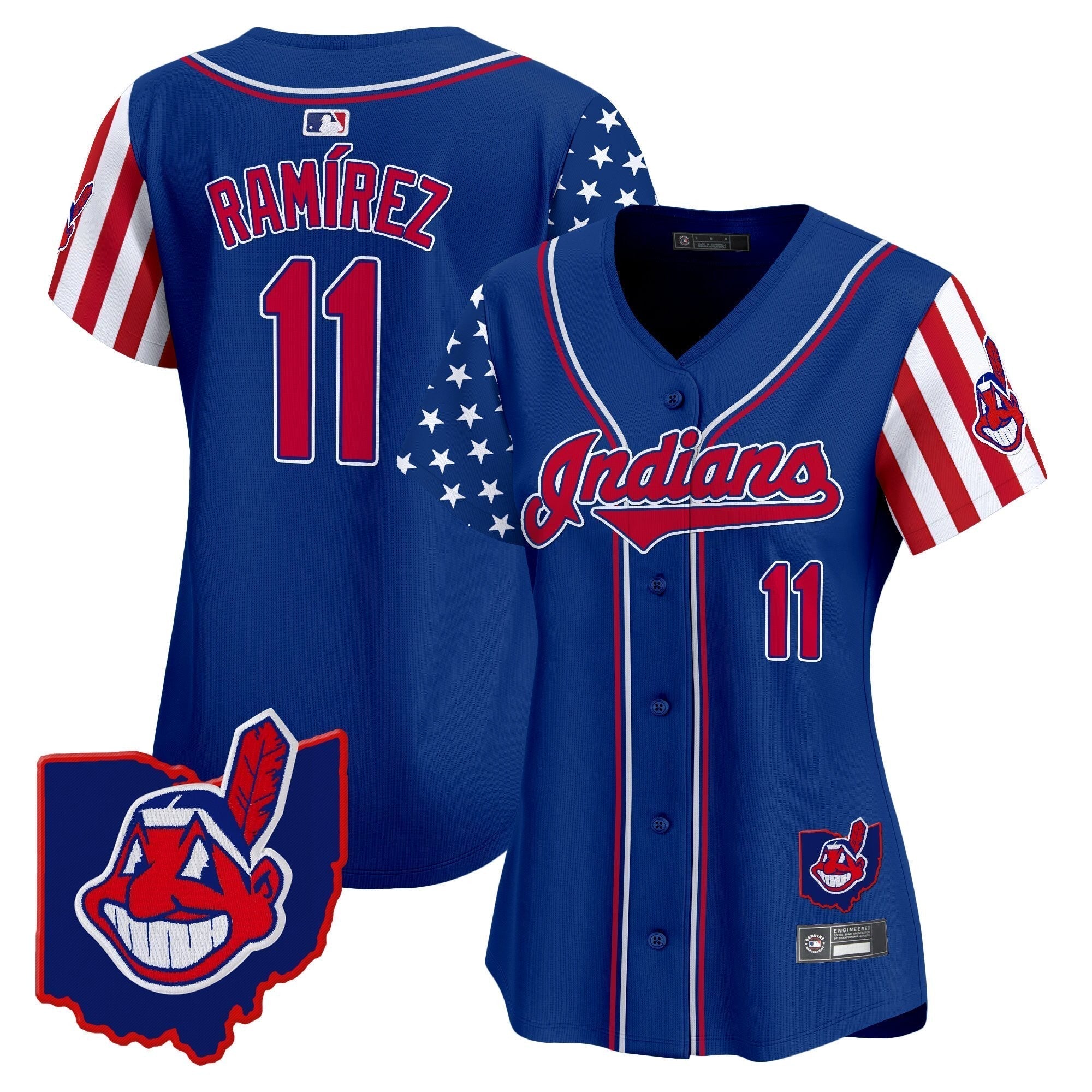 Women's Cleveland Indians 2025 Independence Day Vapor Premier Limited Jersey - Stitched