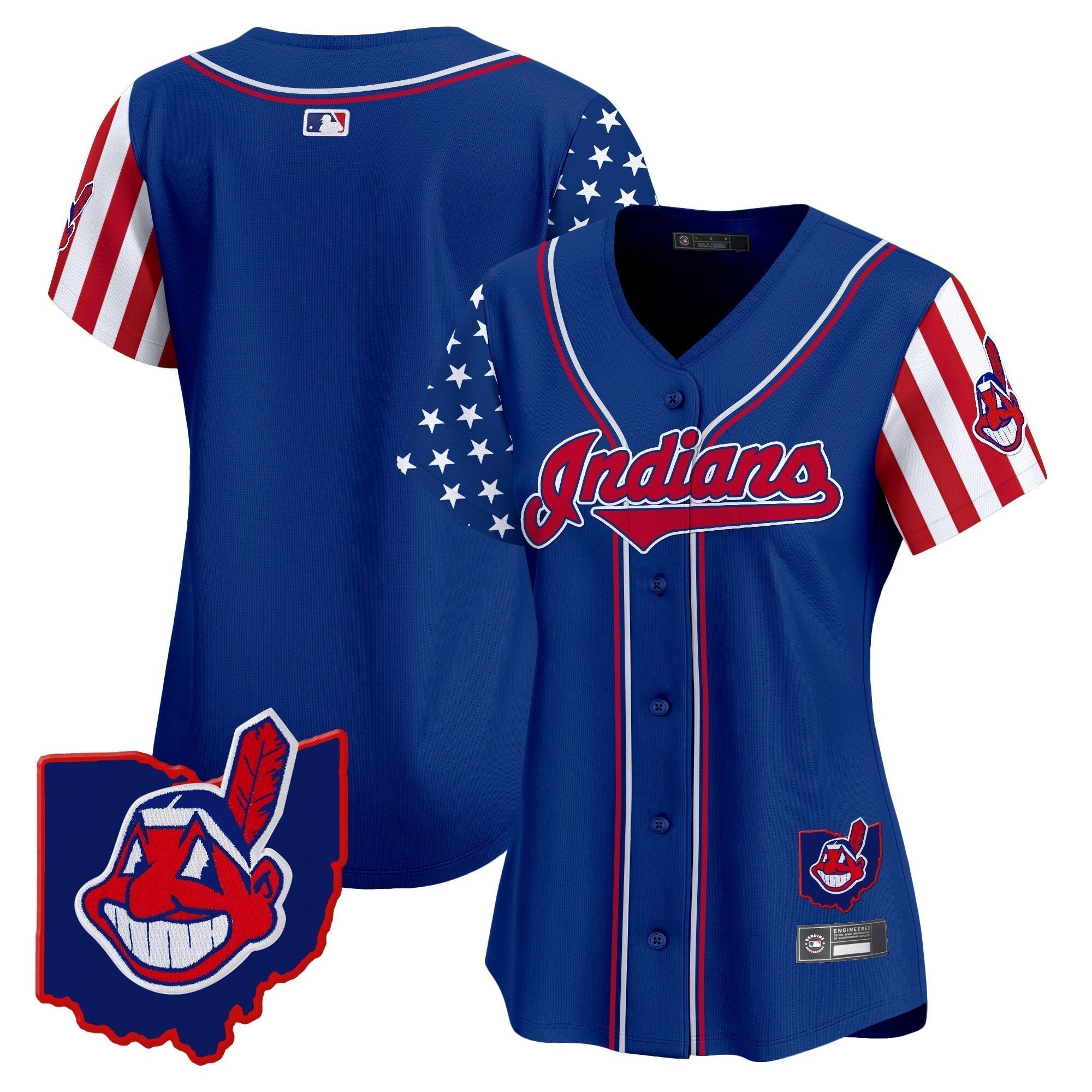 Women's Cleveland Indians 2025 Independence Day Vapor Premier Limited Jersey - Stitched