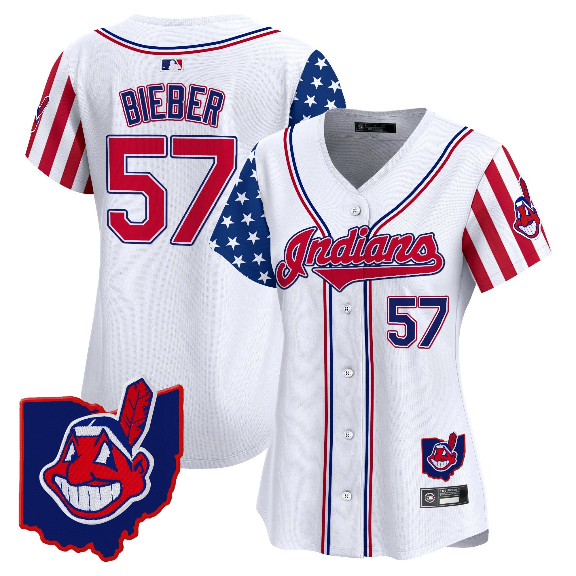 Women's Cleveland Indians 2025 Independence Day Vapor Premier Limited Jersey - Stitched