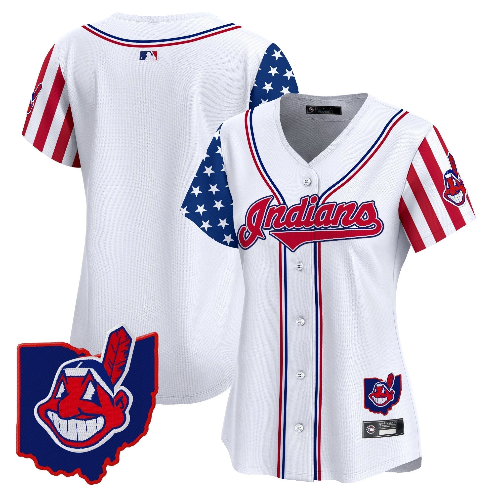 Women's Cleveland Indians 2025 Independence Day Vapor Premier Limited Jersey - Stitched