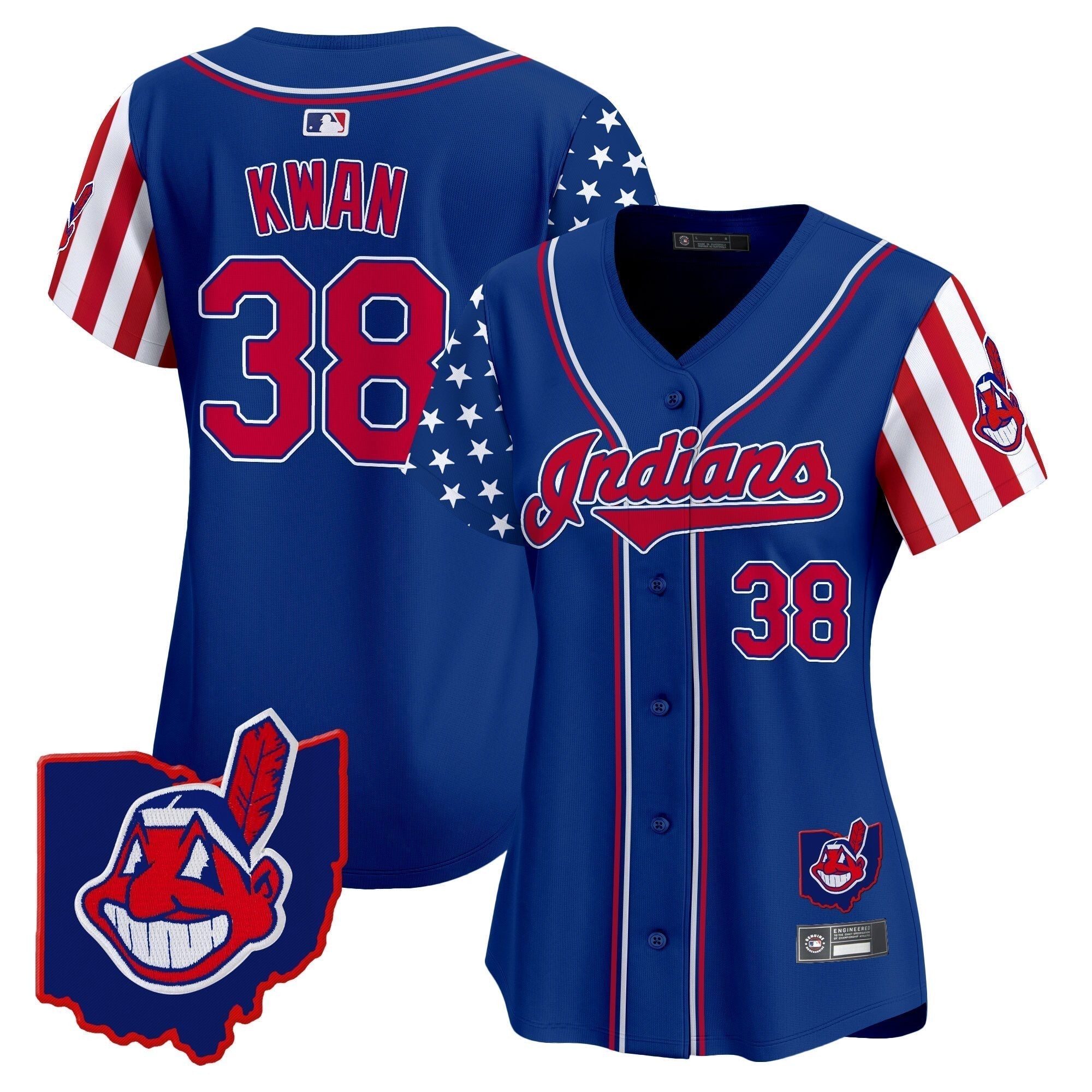 Women's Cleveland Indians 2025 Independence Day Vapor Premier Limited Jersey - Stitched