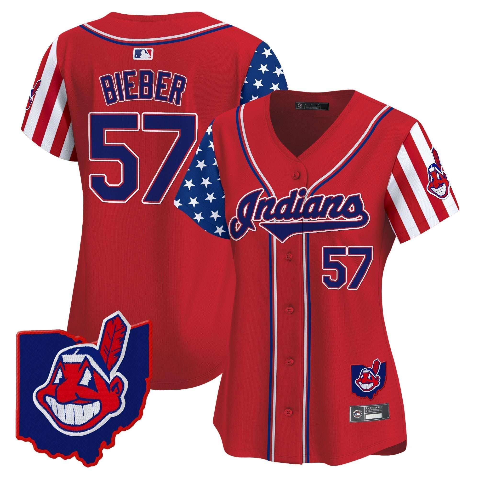 Women's Cleveland Indians 2025 Independence Day Vapor Premier Limited Jersey - Stitched