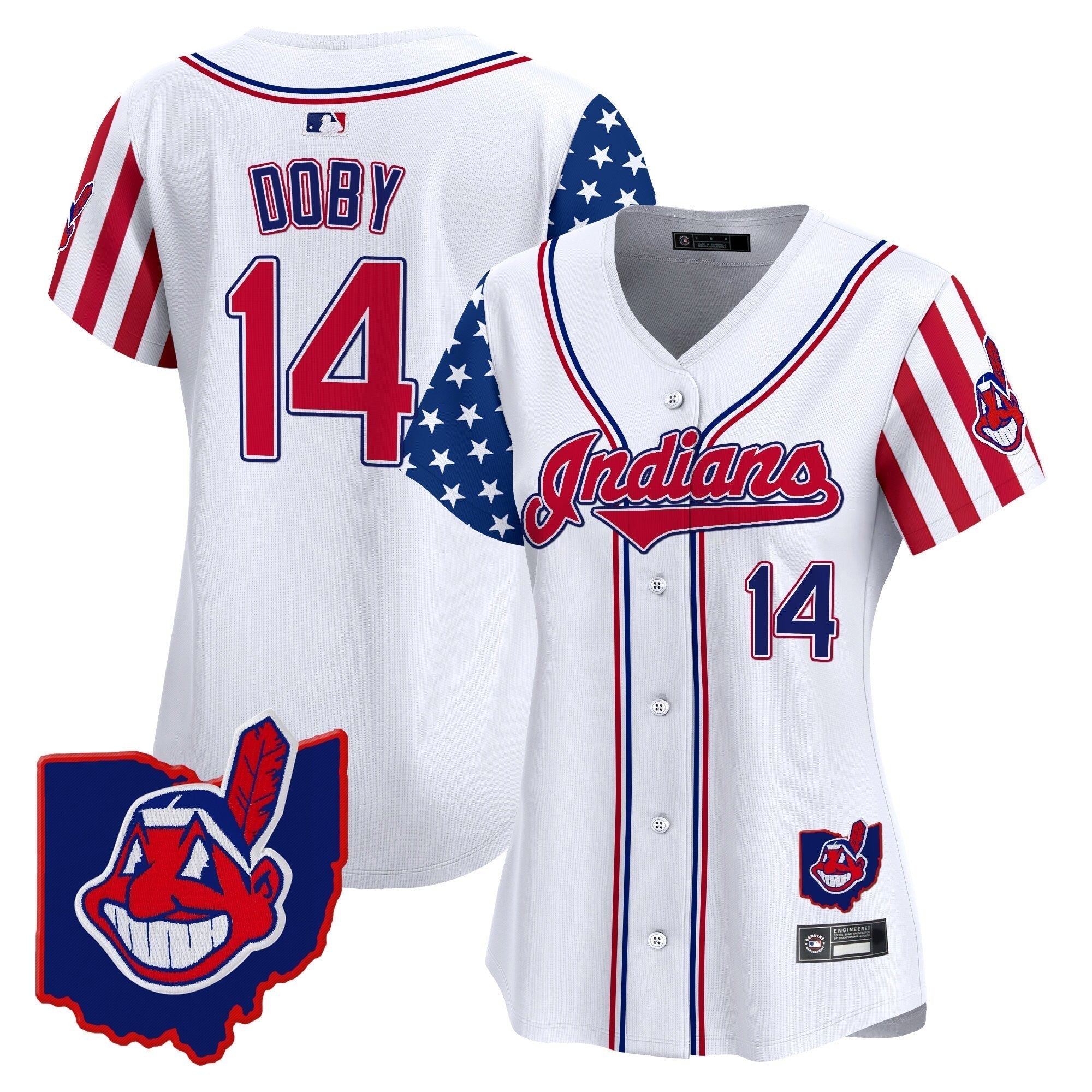 Women's Cleveland Indians 2025 Independence Day Vapor Premier Limited Jersey - Stitched