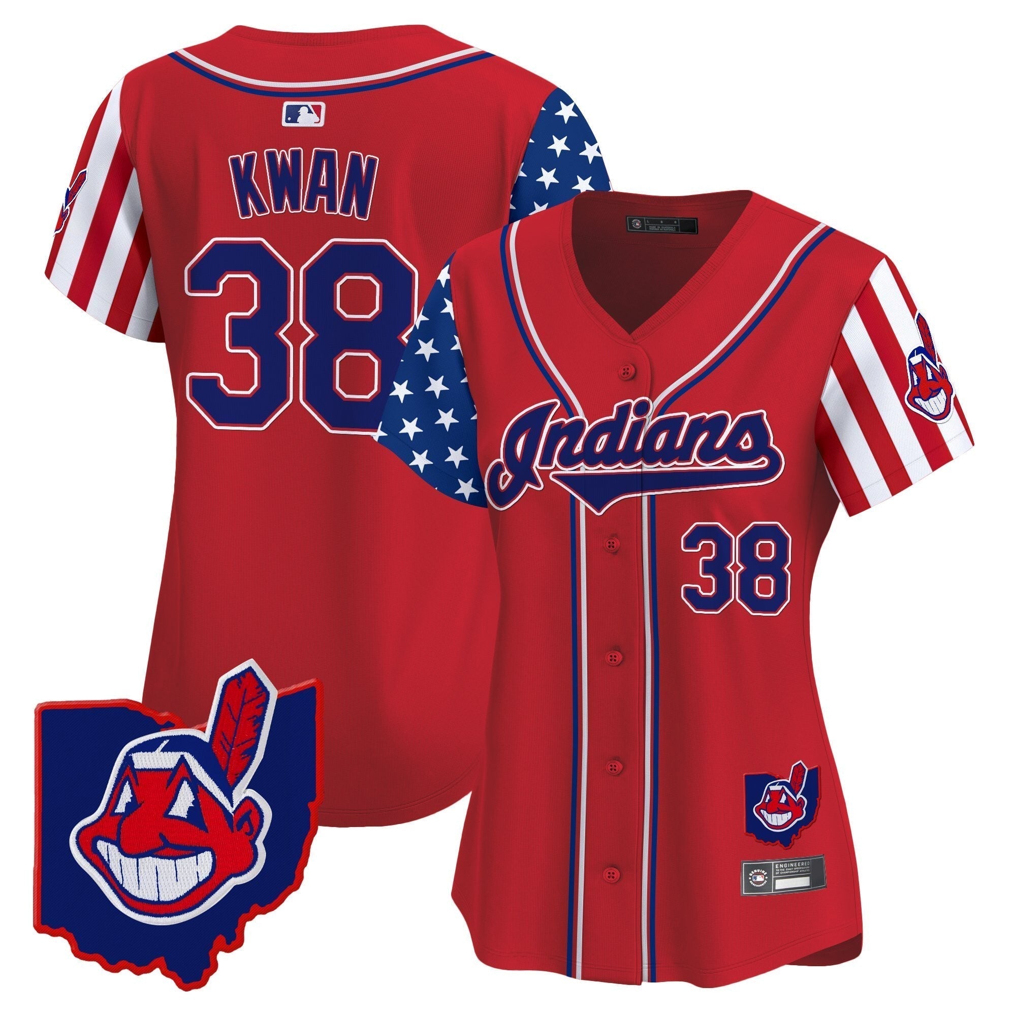 Women's Cleveland Indians 2025 Independence Day Vapor Premier Limited Jersey - Stitched