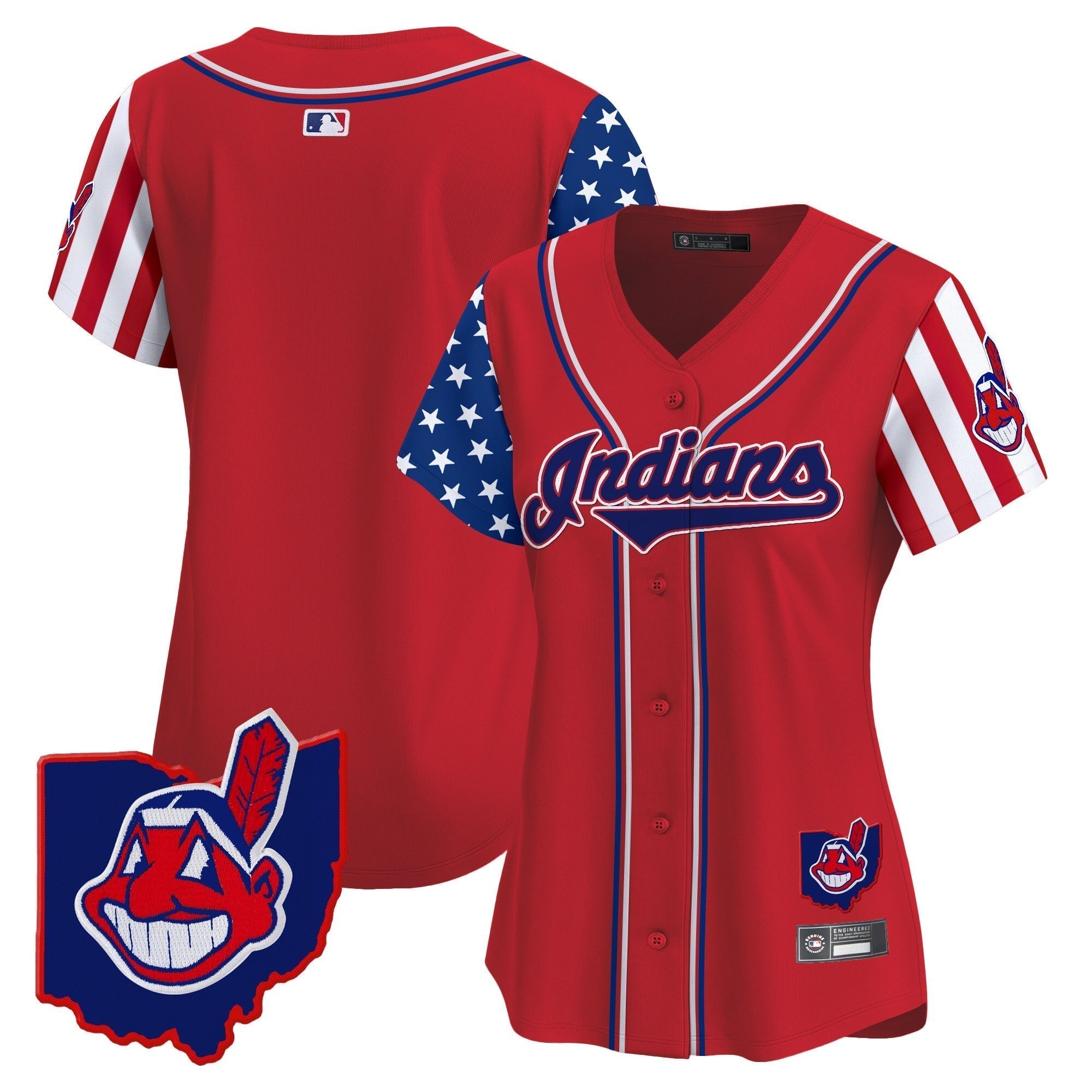 Women's Cleveland Indians 2025 Independence Day Vapor Premier Limited Jersey - Stitched