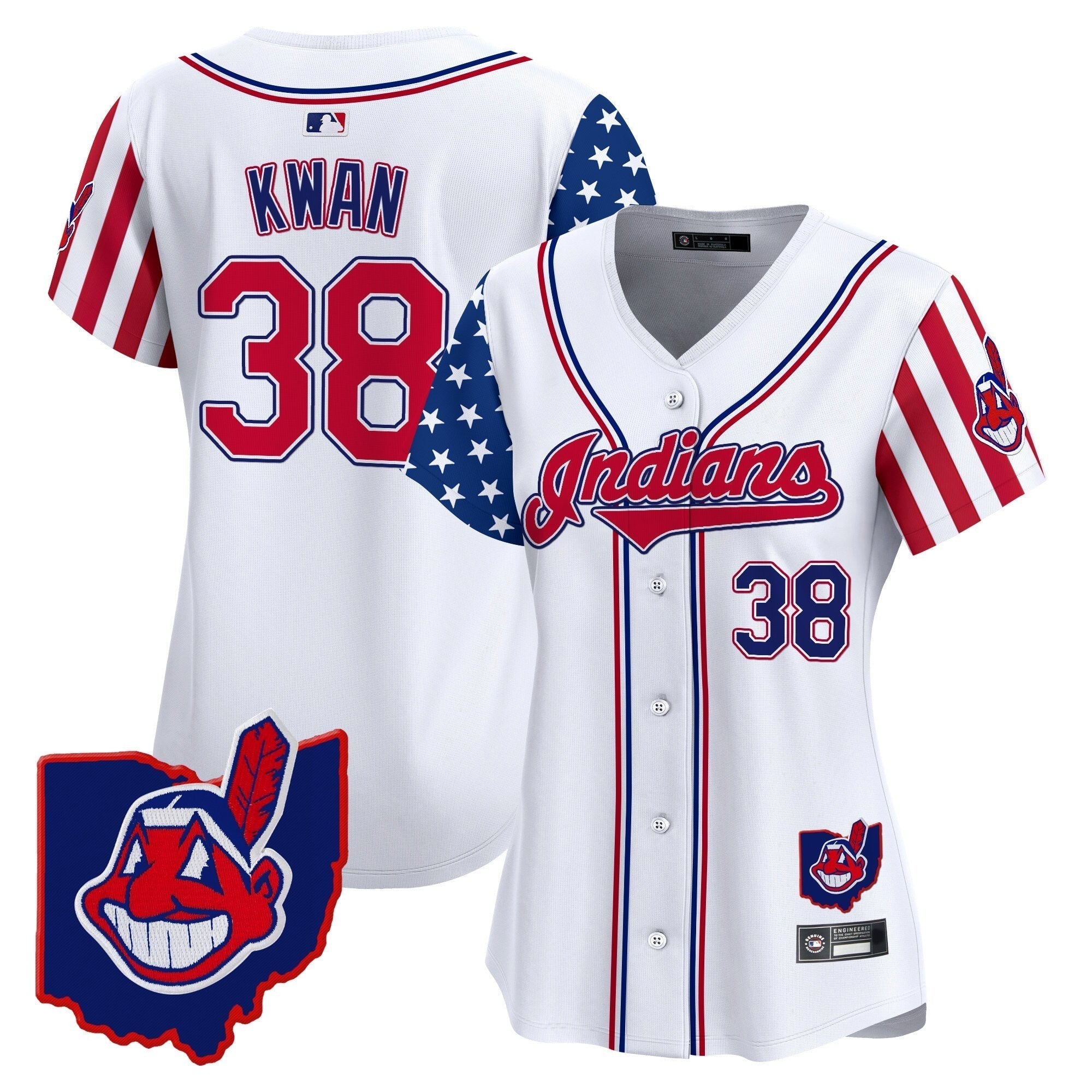 Women's Cleveland Indians 2025 Independence Day Vapor Premier Limited Jersey - Stitched