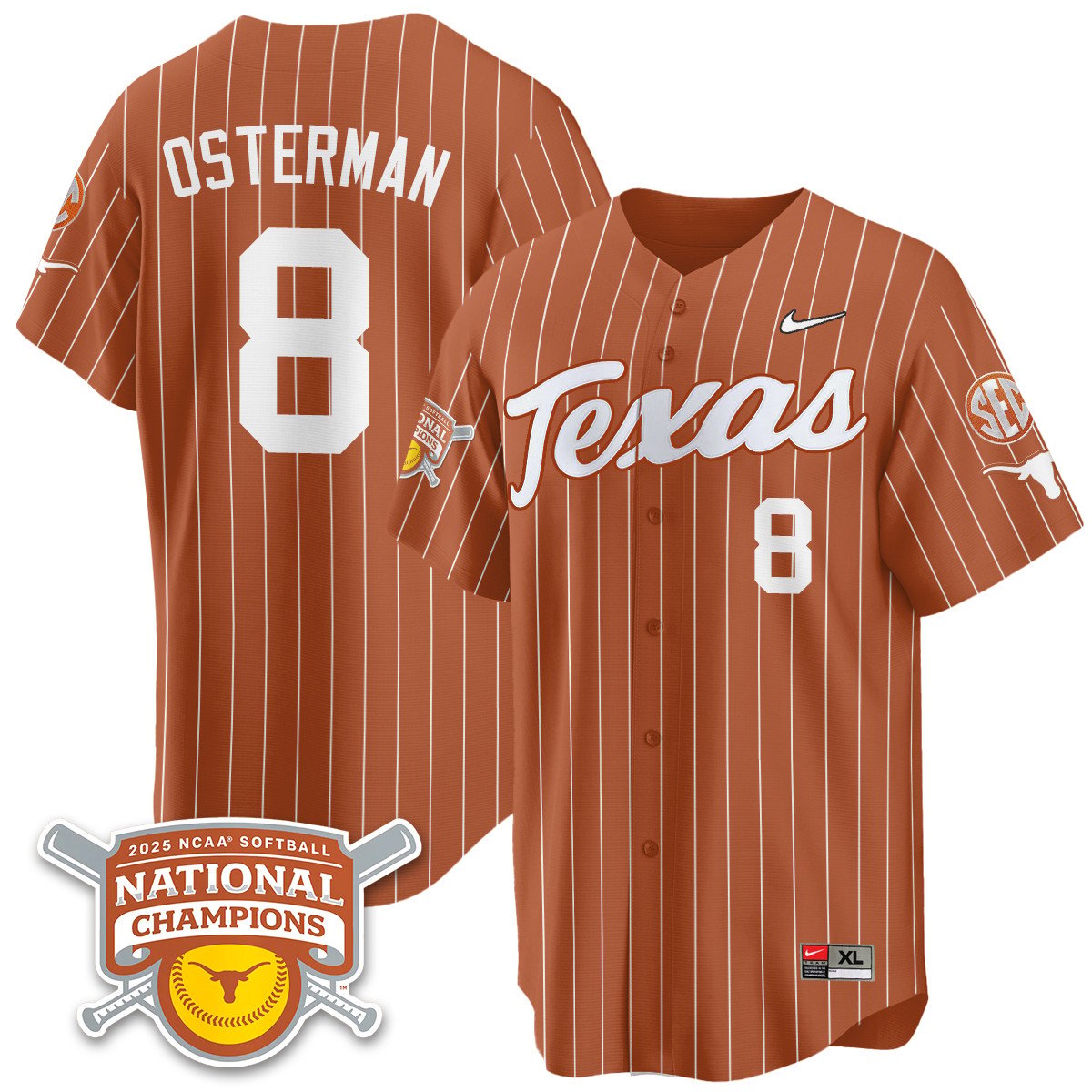 TEX Softball 2025 World Series Champions Limited Jersey - Stitched