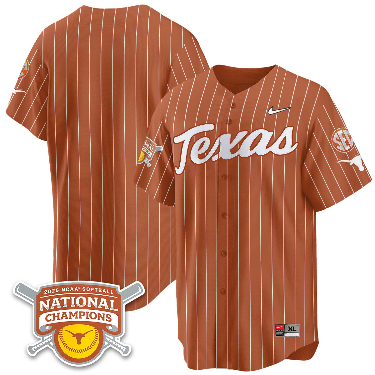 TEX Softball 2025 World Series Champions Limited Jersey - Stitched