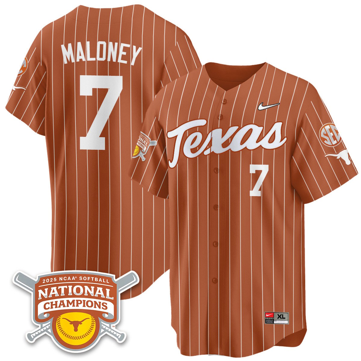 TEX Softball 2025 World Series Champions Limited Jersey - Stitched