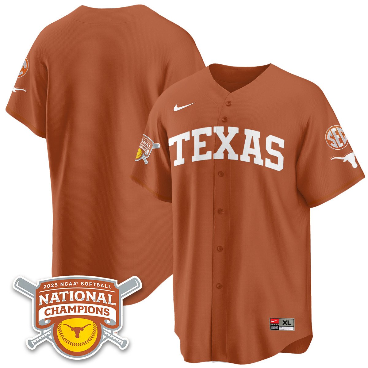 TEX Softball 2025 World Series Champions Limited Jersey - Stitched