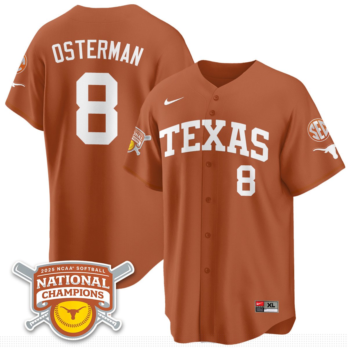 TEX Softball 2025 World Series Champions Limited Jersey - Stitched