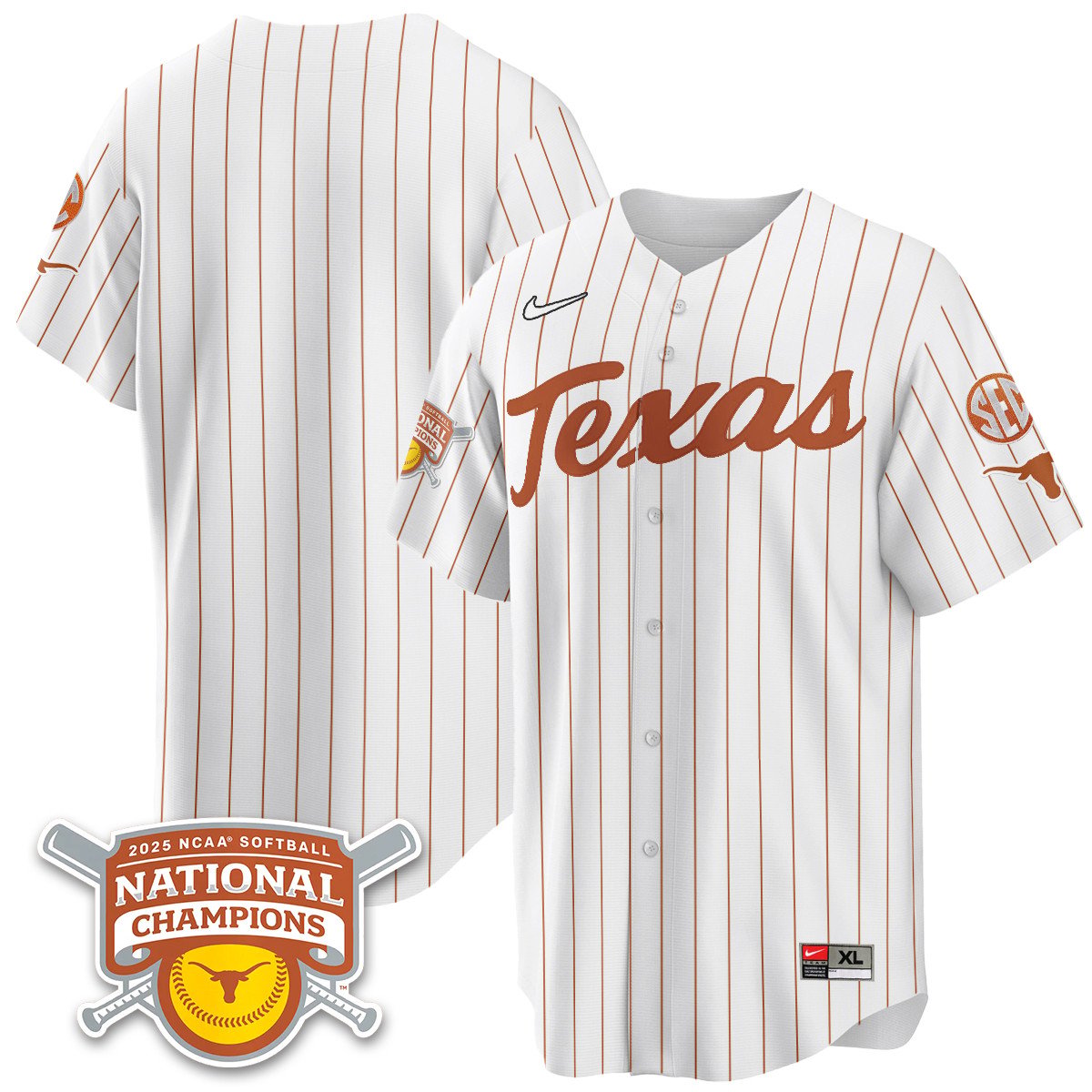 TEX Softball 2025 World Series Champions Limited Jersey - Stitched