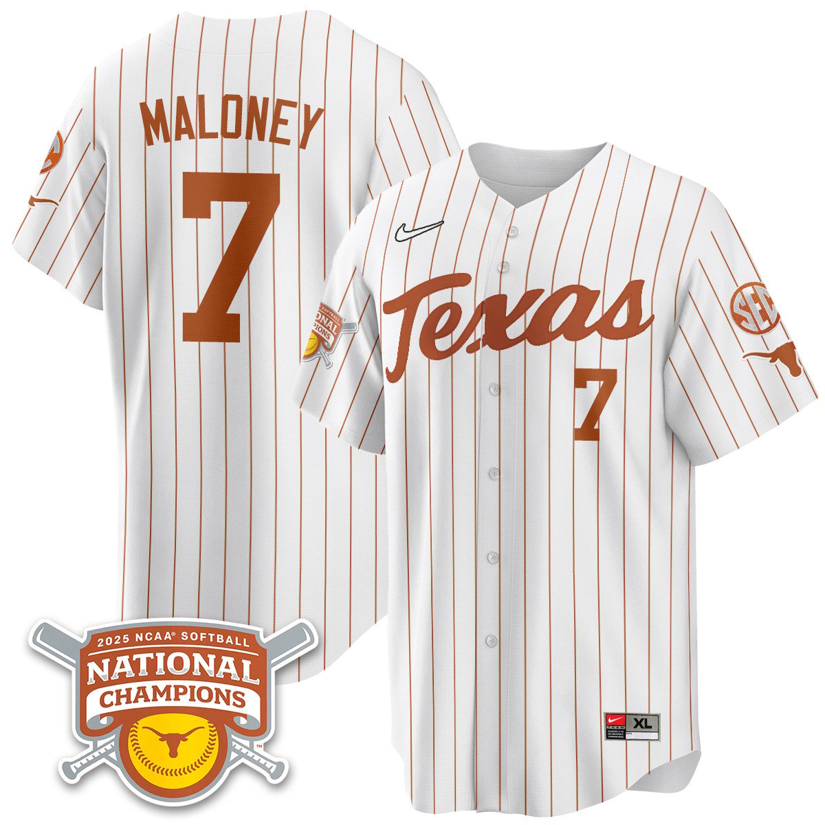 TEX Softball 2025 World Series Champions Limited Jersey - Stitched