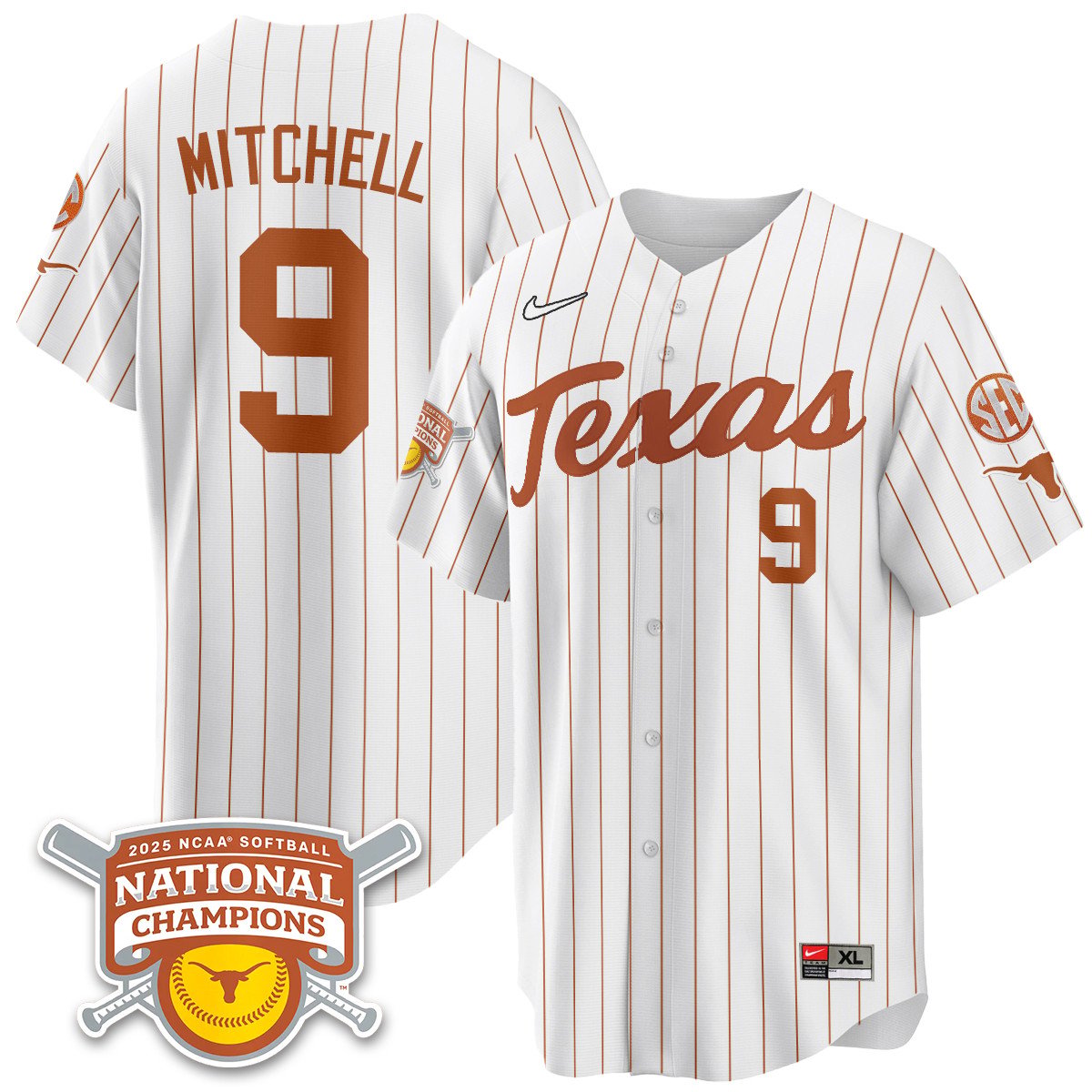 TEX Softball 2025 World Series Champions Limited Jersey - Stitched