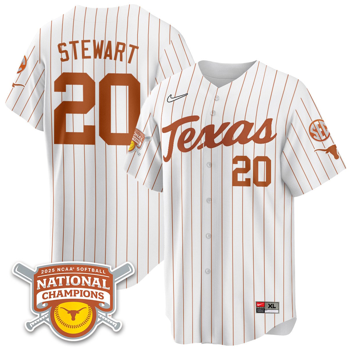 TEX Softball 2025 World Series Champions Limited Jersey - Stitched