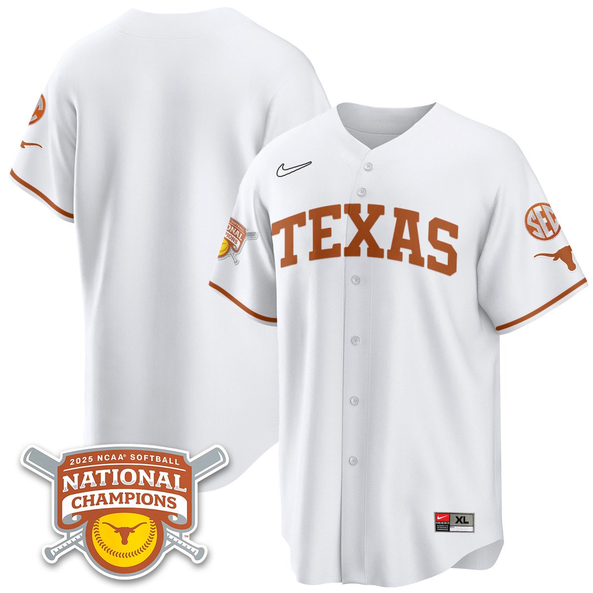 TEX Softball 2025 World Series Champions Limited Jersey - Stitched