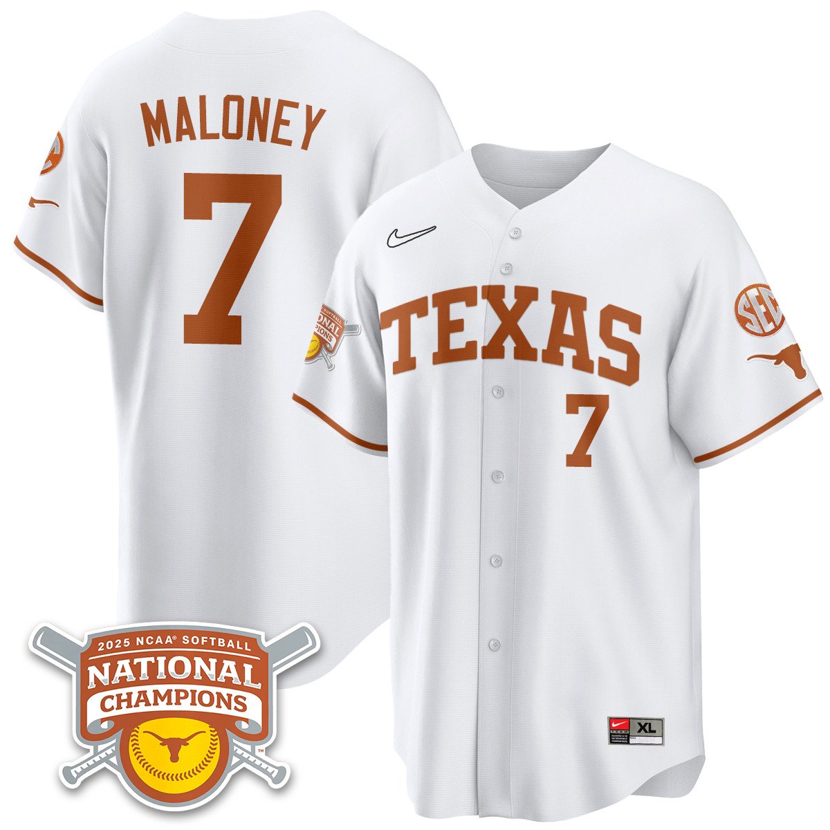TEX Softball 2025 World Series Champions Limited Jersey - Stitched