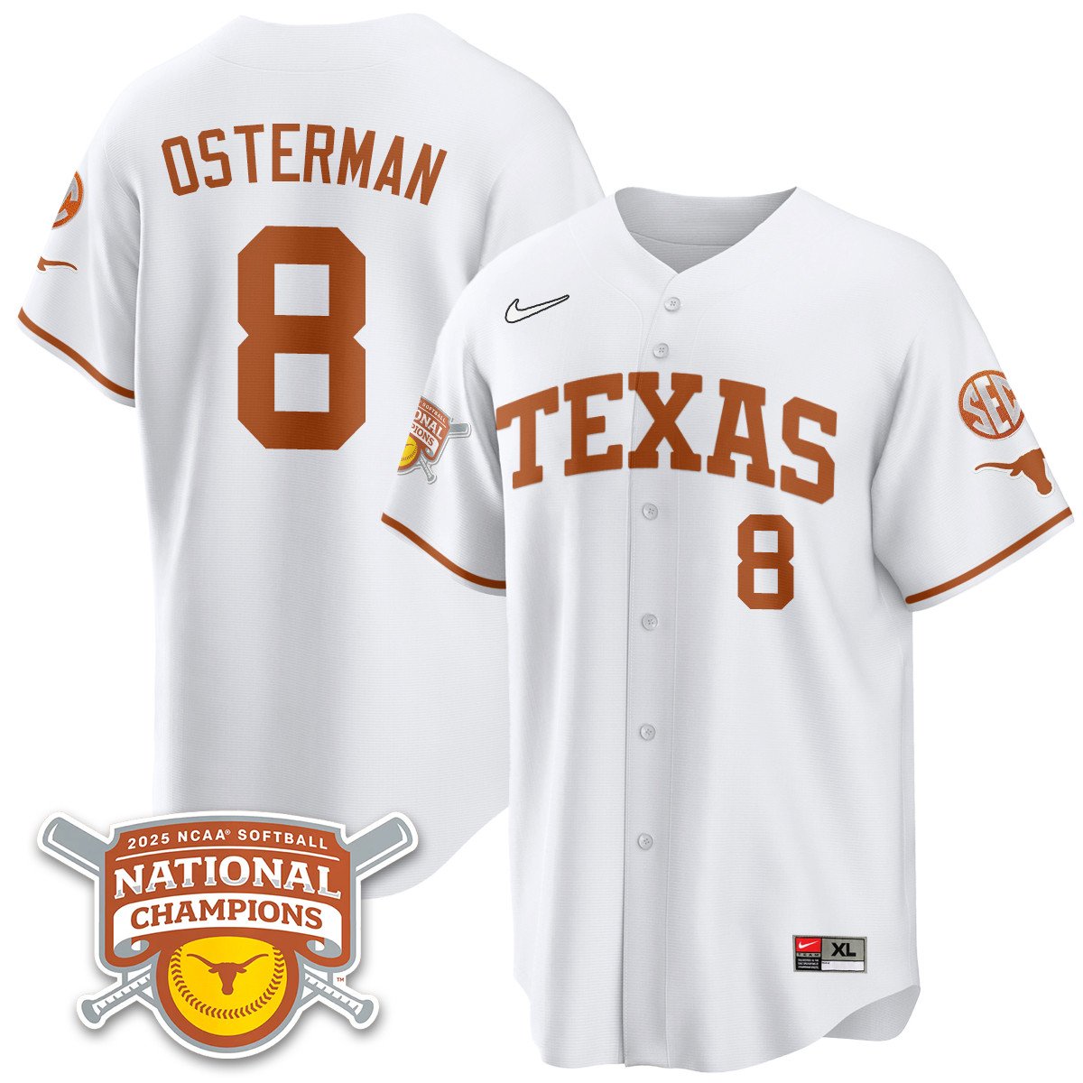 TEX Softball 2025 World Series Champions Limited Jersey - Stitched