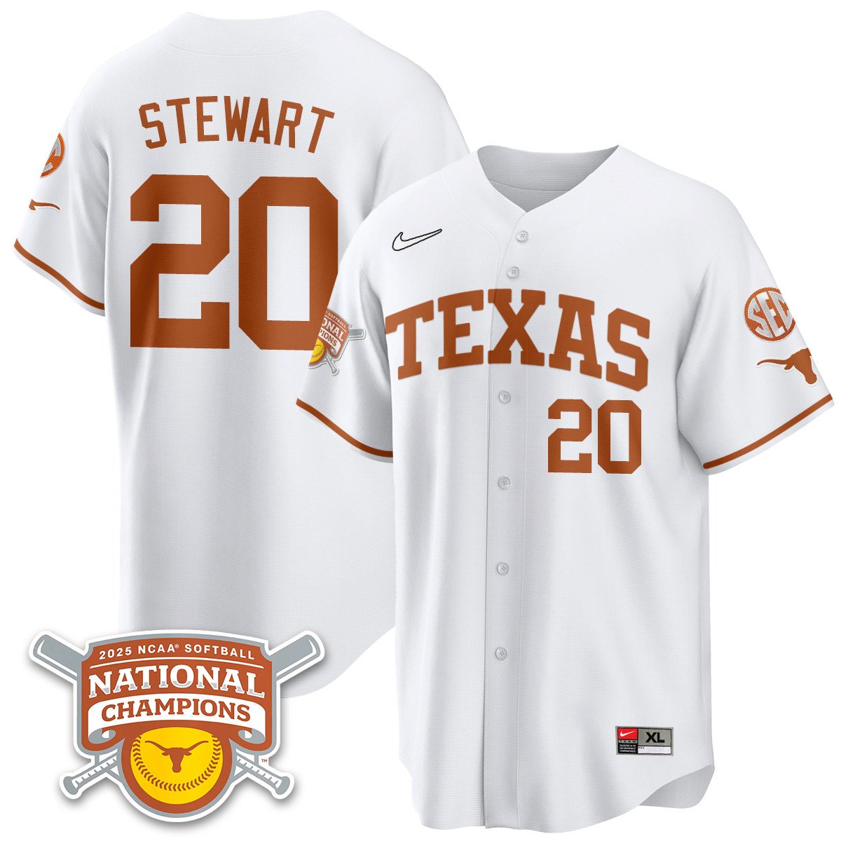TEX Softball 2025 World Series Champions Limited Jersey - Stitched