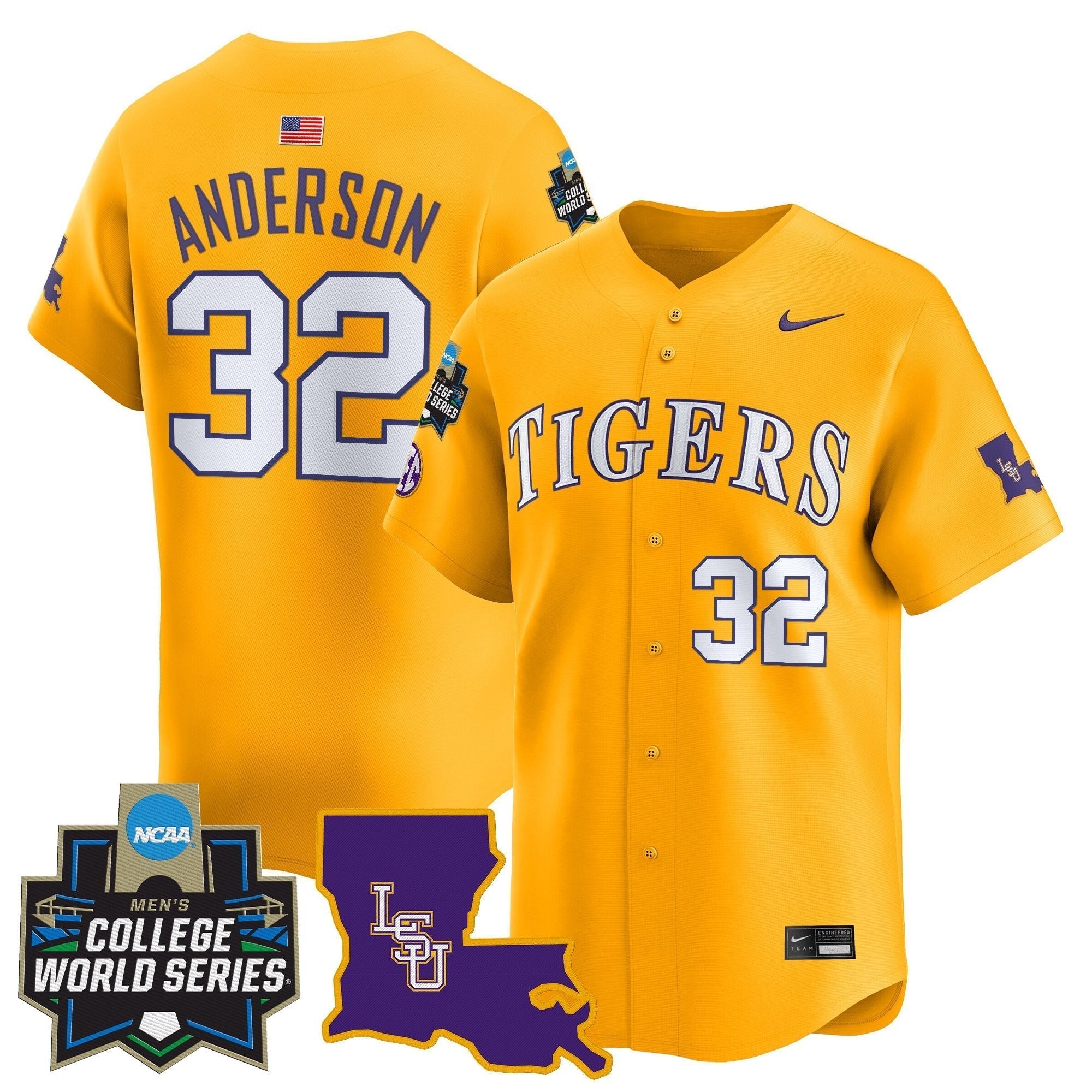 LSU 2025 World Series Vapor Premier Limited Jersey - Stitched