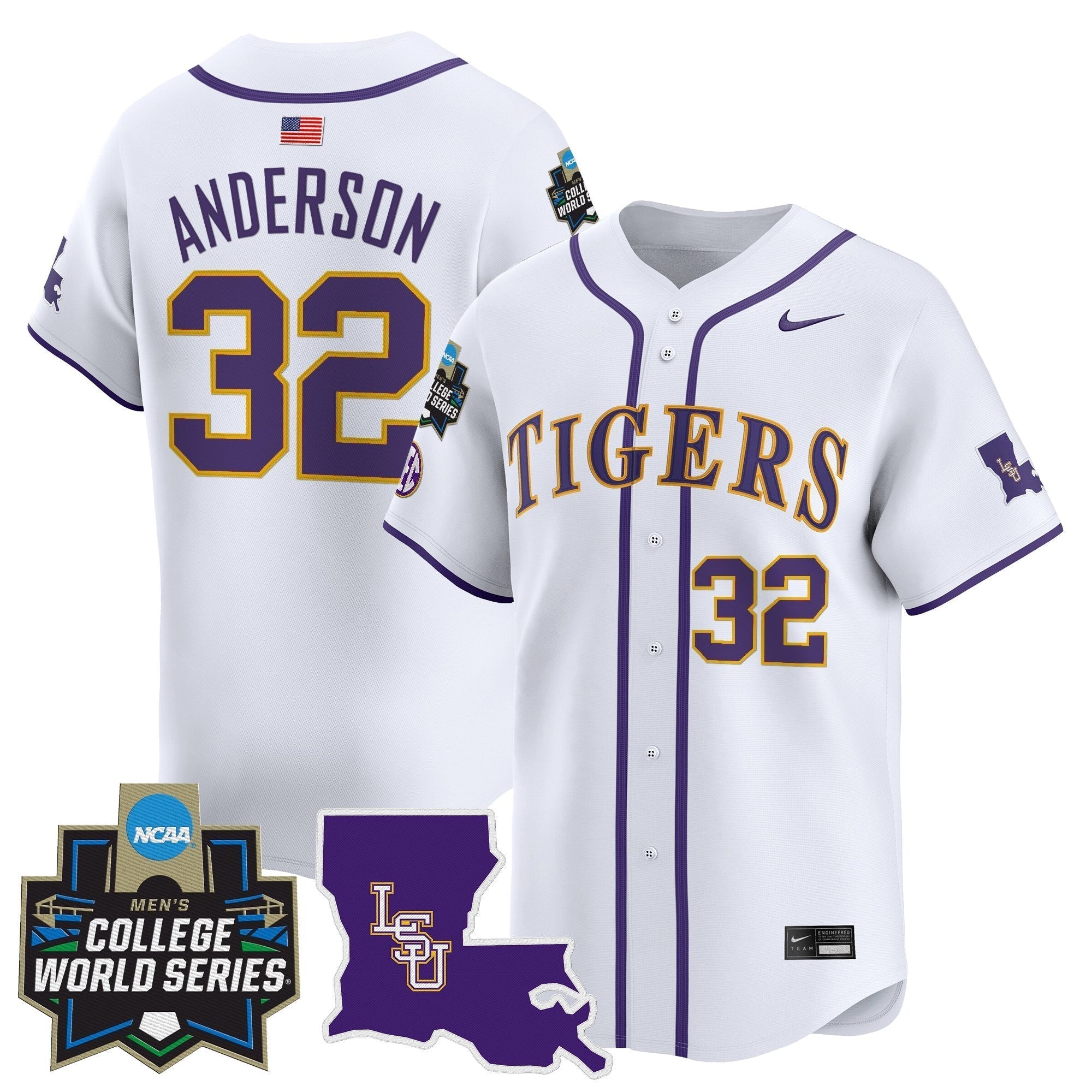 LSU 2025 World Series Vapor Premier Limited Jersey - Stitched