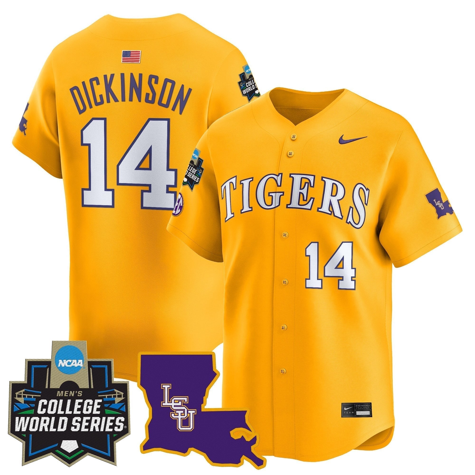 LSU 2025 World Series Vapor Premier Limited Jersey - Stitched