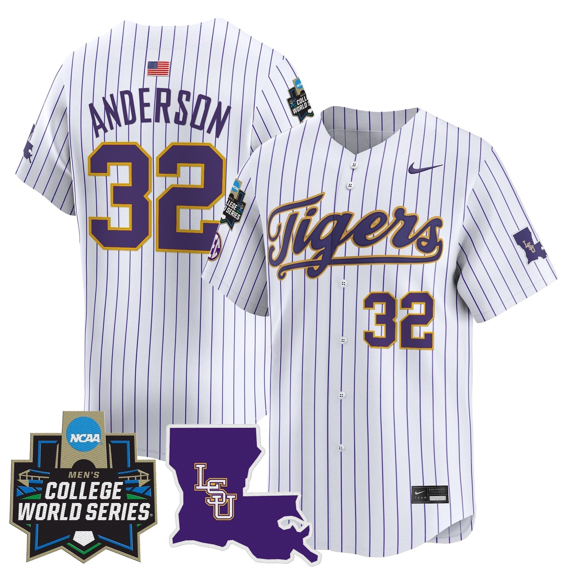 LSU 2025 World Series Vapor Premier Limited Jersey - Stitched