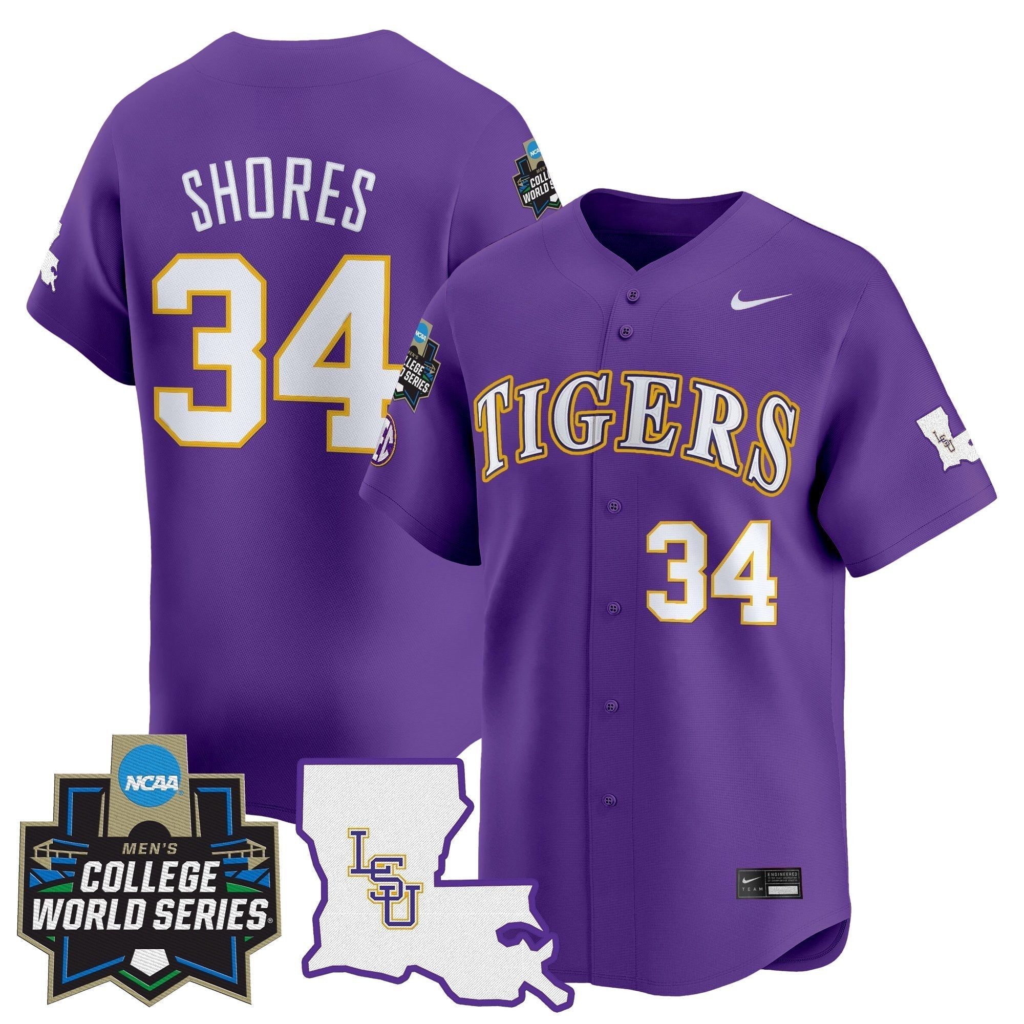 LSU 2025 World Series Vapor Premier Limited Jersey - Stitched