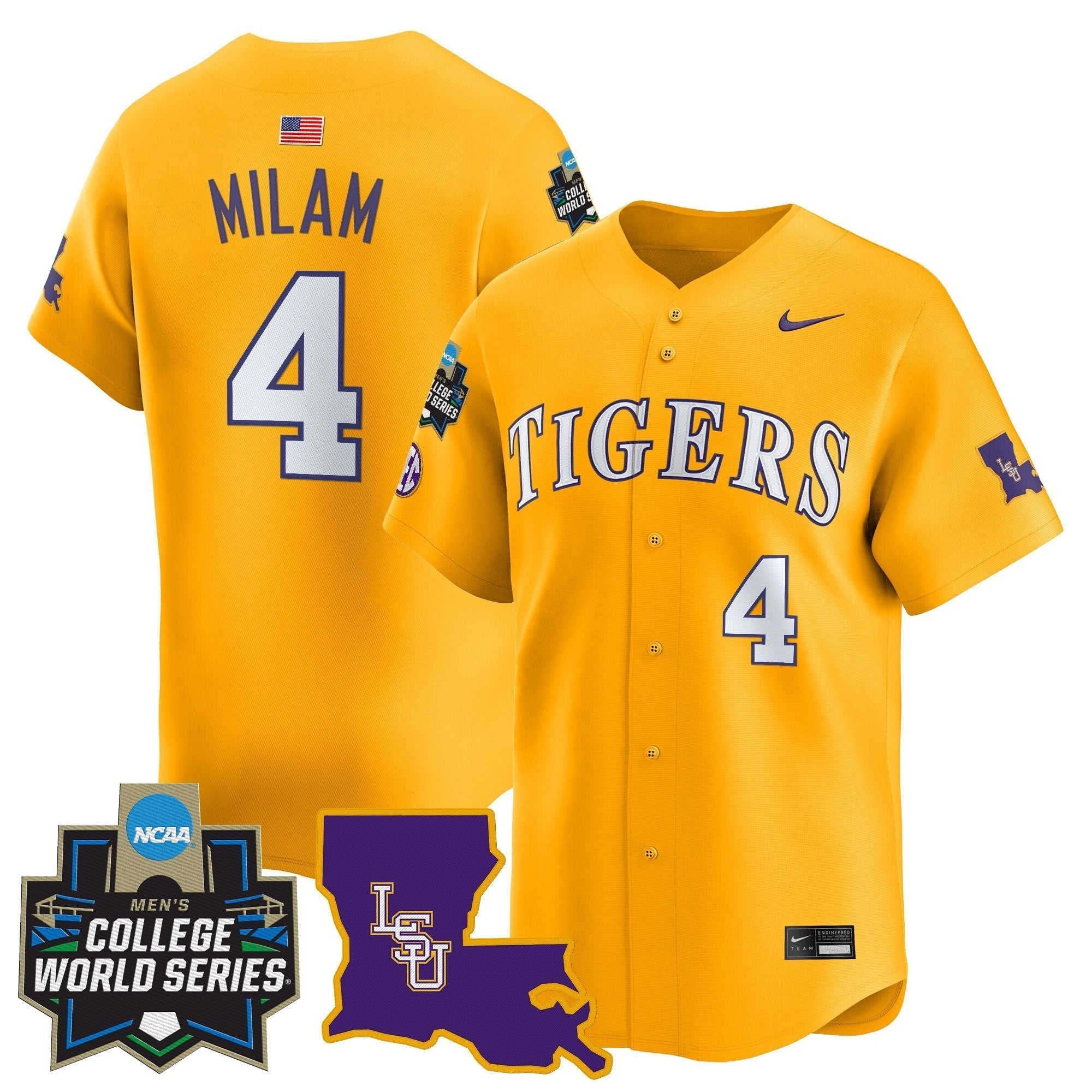 LSU 2025 World Series Vapor Premier Limited Jersey - Stitched