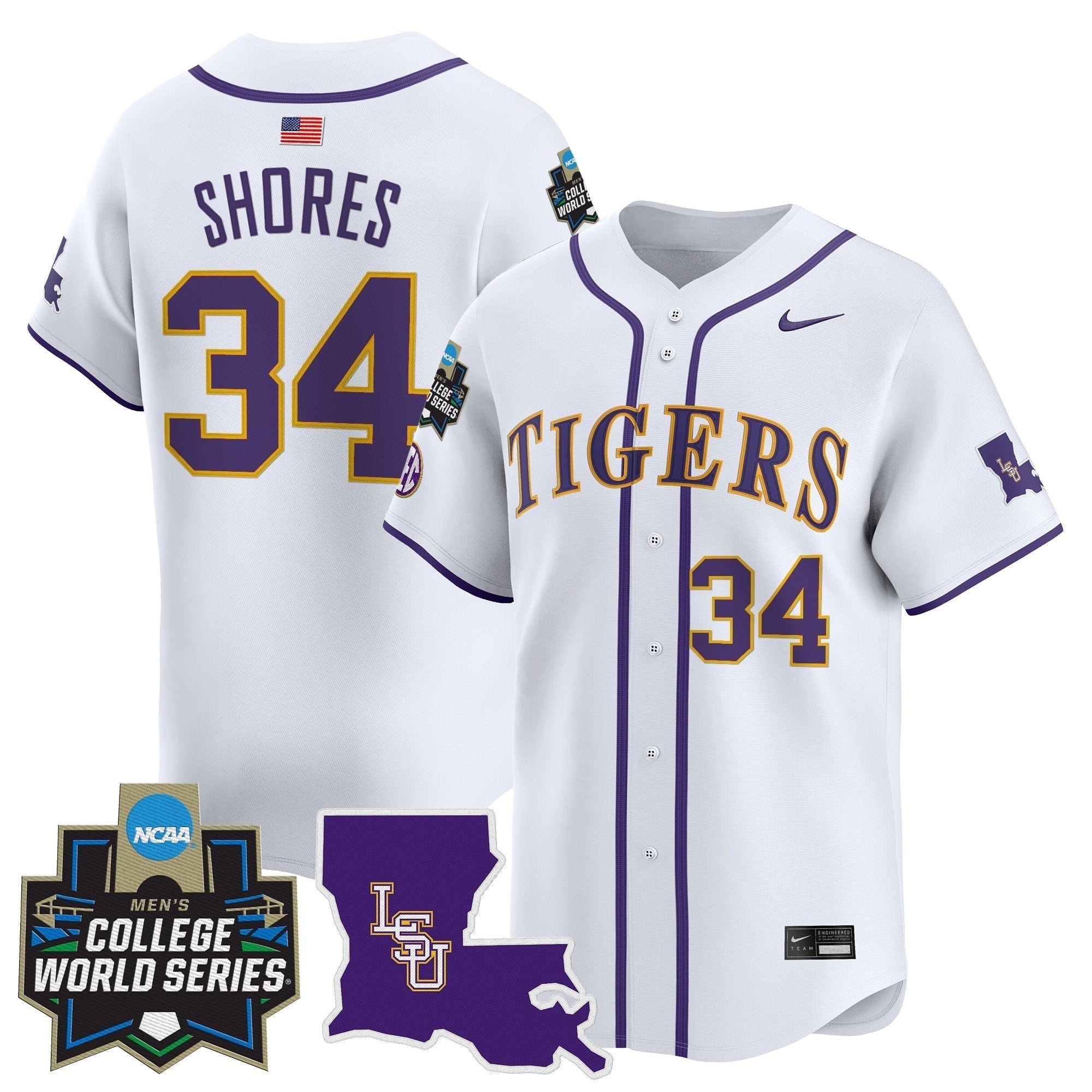 LSU 2025 World Series Vapor Premier Limited Jersey - Stitched