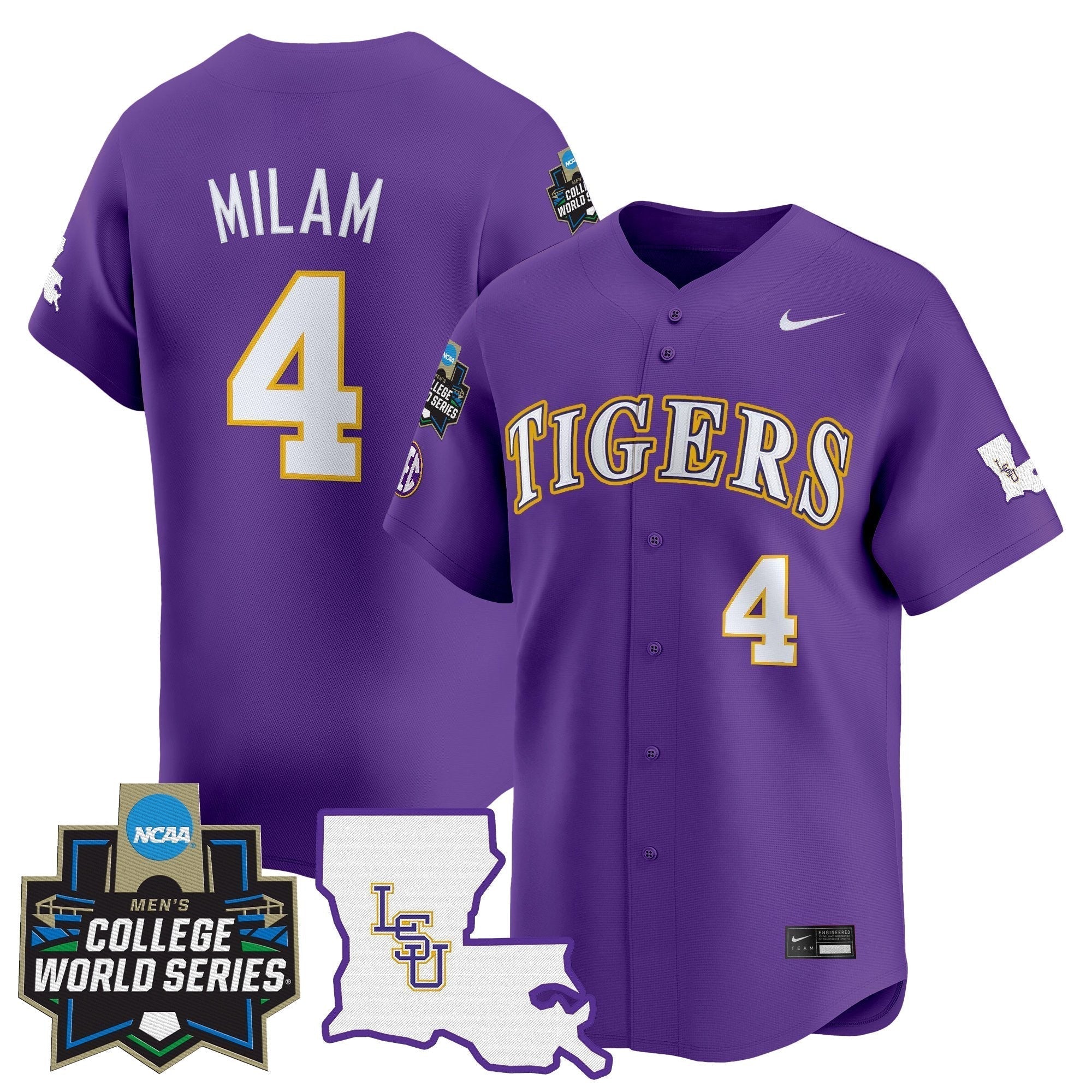 LSU 2025 World Series Vapor Premier Limited Jersey - Stitched