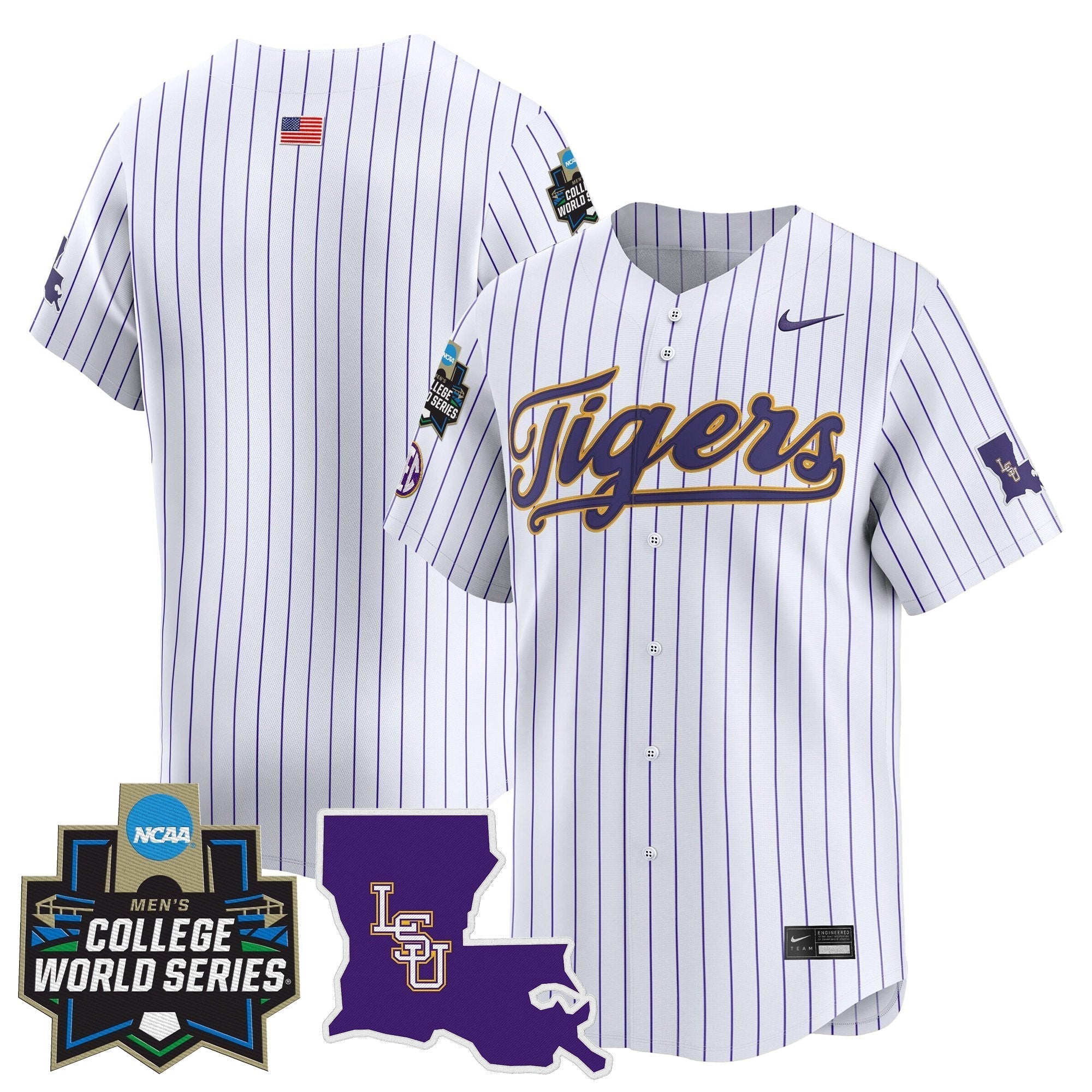 LSU 2025 World Series Vapor Premier Limited Jersey - Stitched