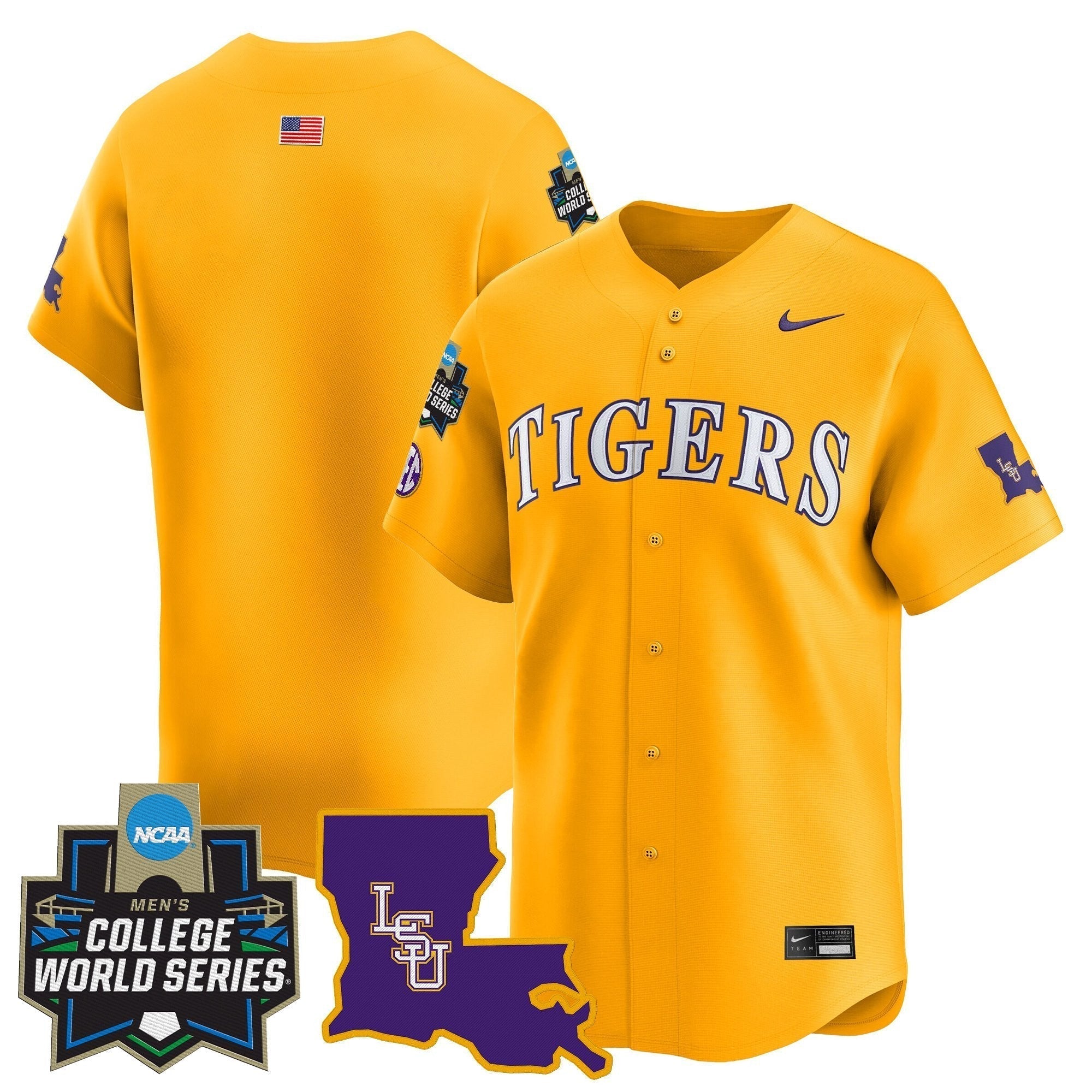 LSU 2025 World Series Vapor Premier Limited Jersey - Stitched