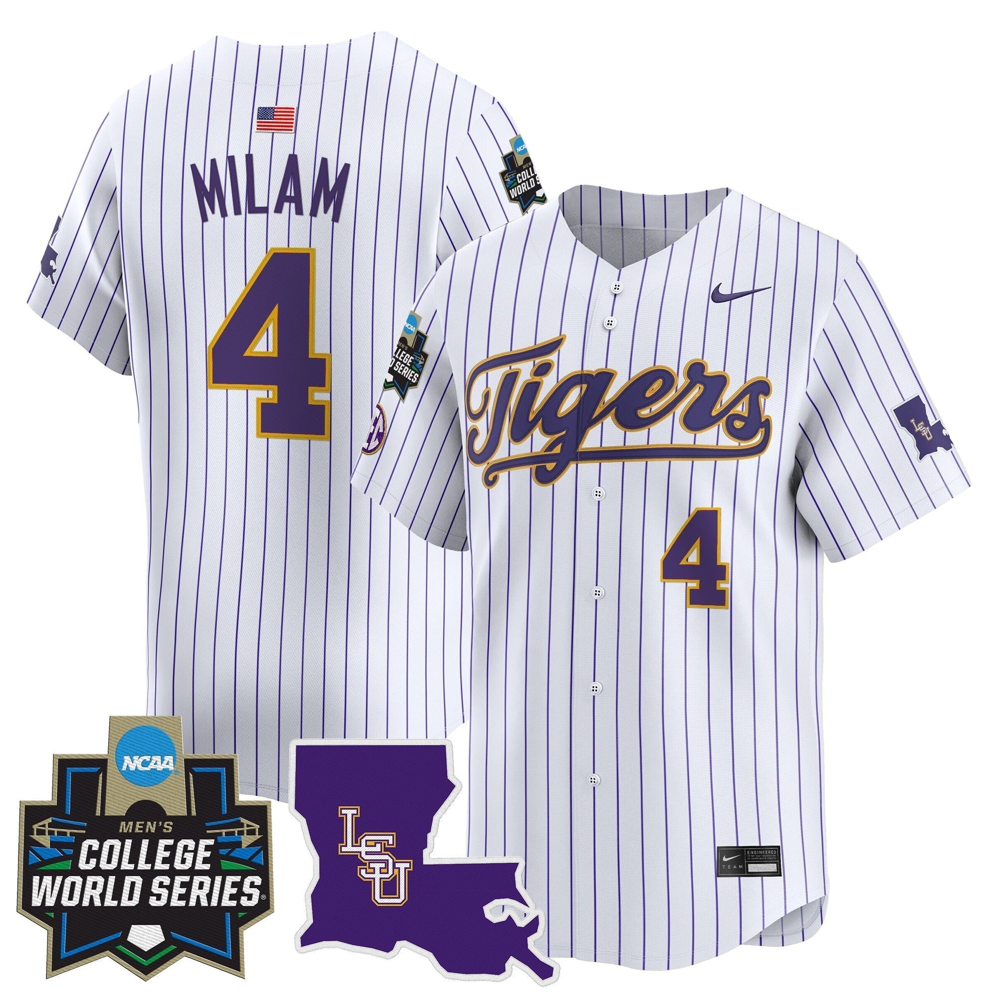 LSU 2025 World Series Vapor Premier Limited Jersey - Stitched